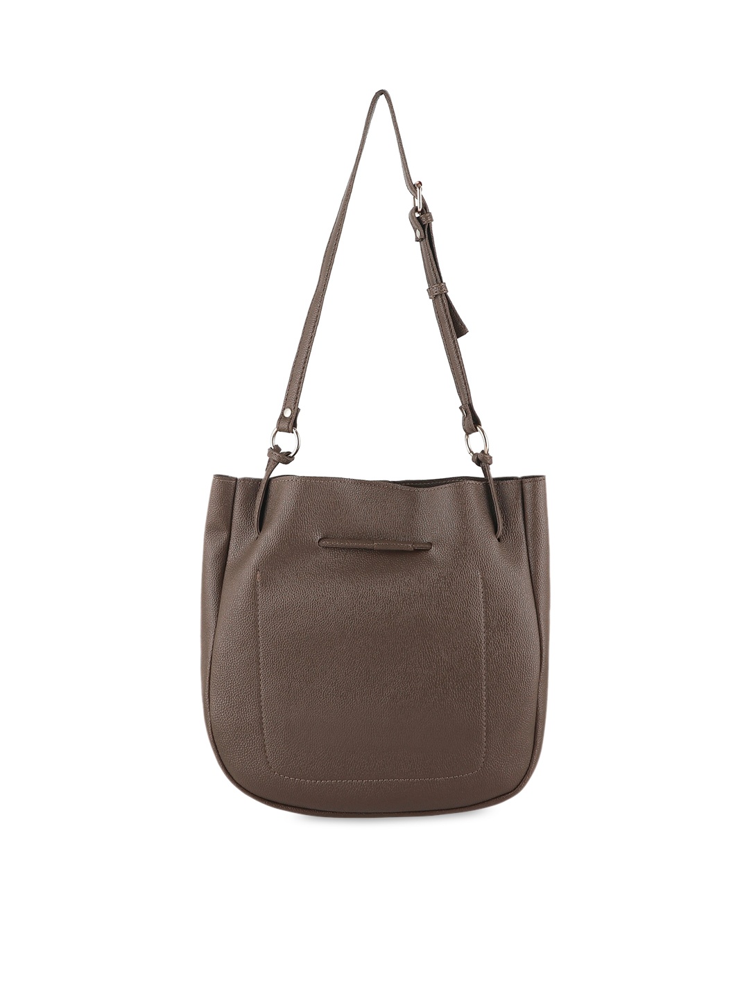 

Toteteca Beige PU Structured Shoulder Bag, Brown