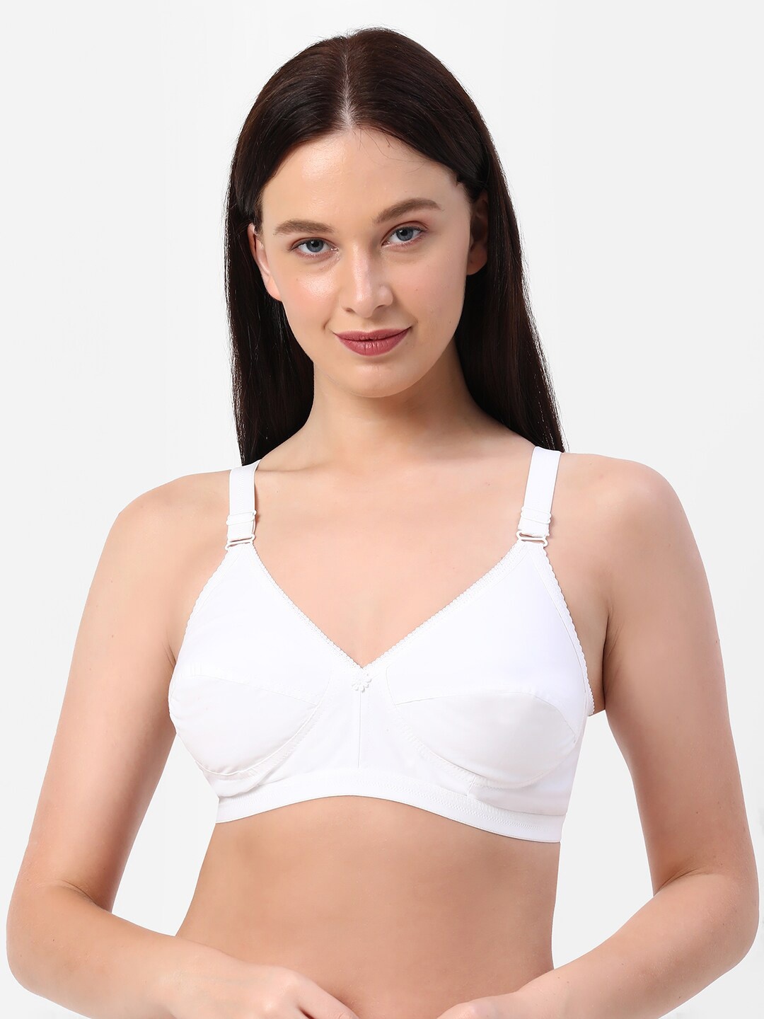 

Planetinner Non Padded Non Wired Full Coverage Pure Cotton Minimizer Bra CB6, White