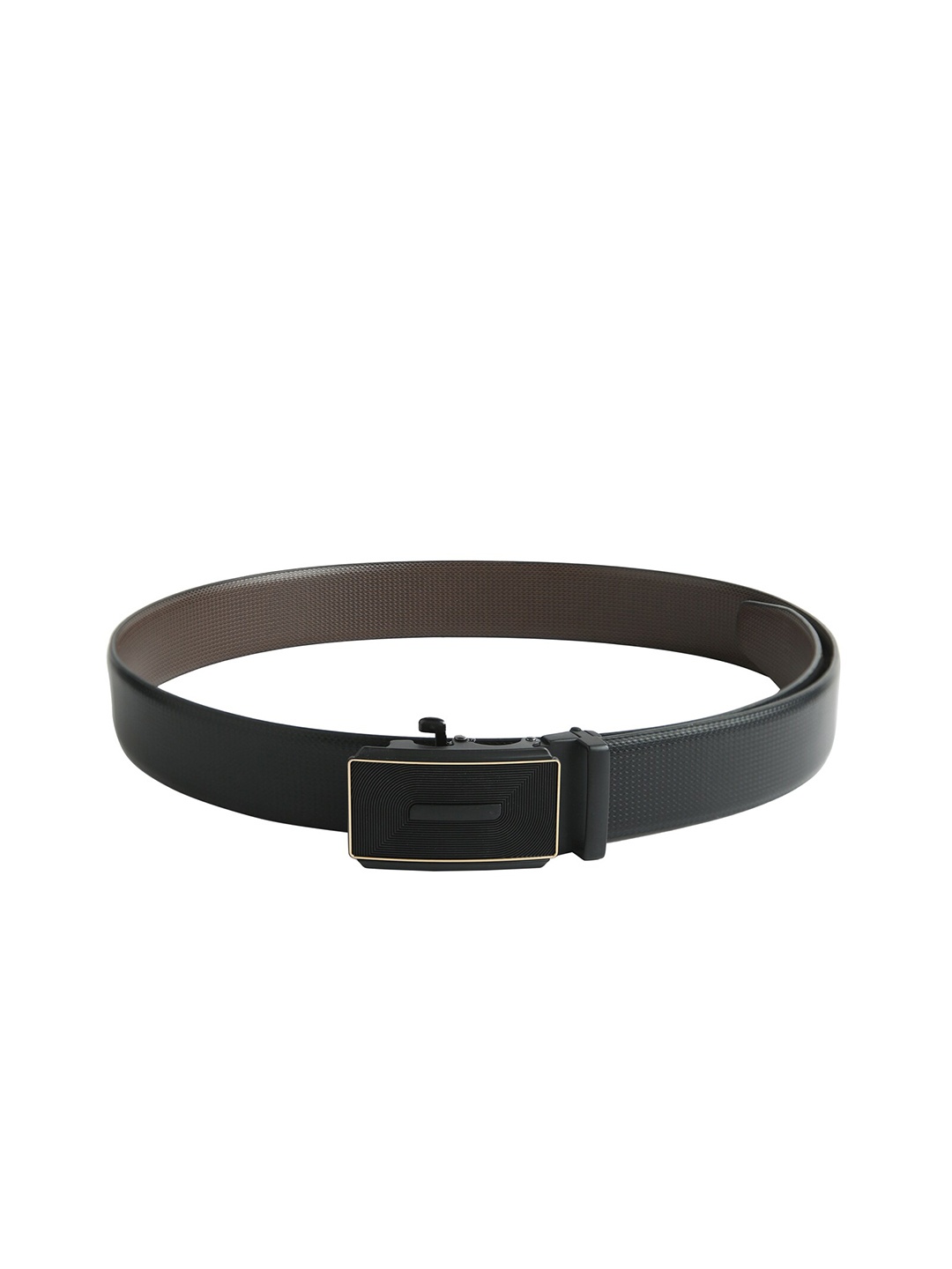 

CRUSSET Men Black PU Belt