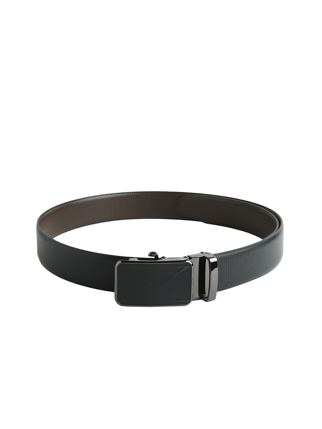 

CRUSSET Men Black PU Belt