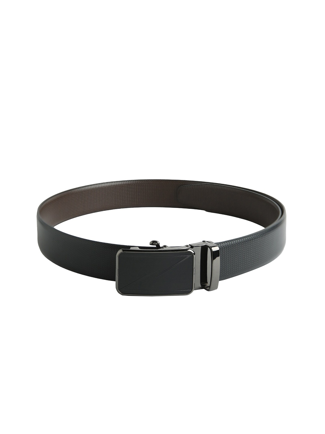 

CRUSSET Men Black PU Belt