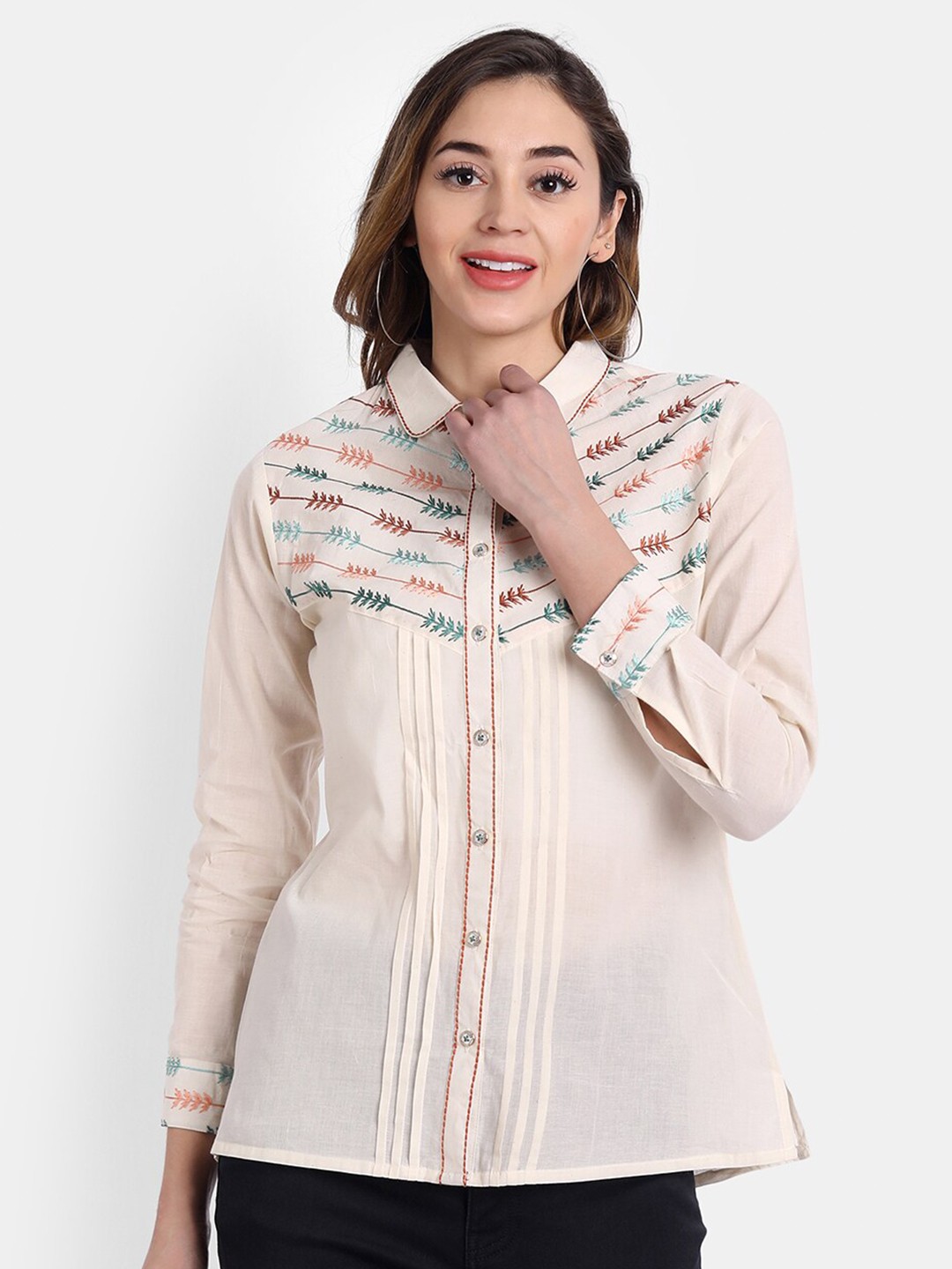 

HK colours of fashion Off White Print Top