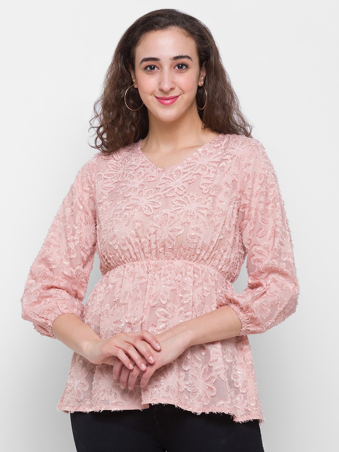 

Globus Pink Print Empire Top