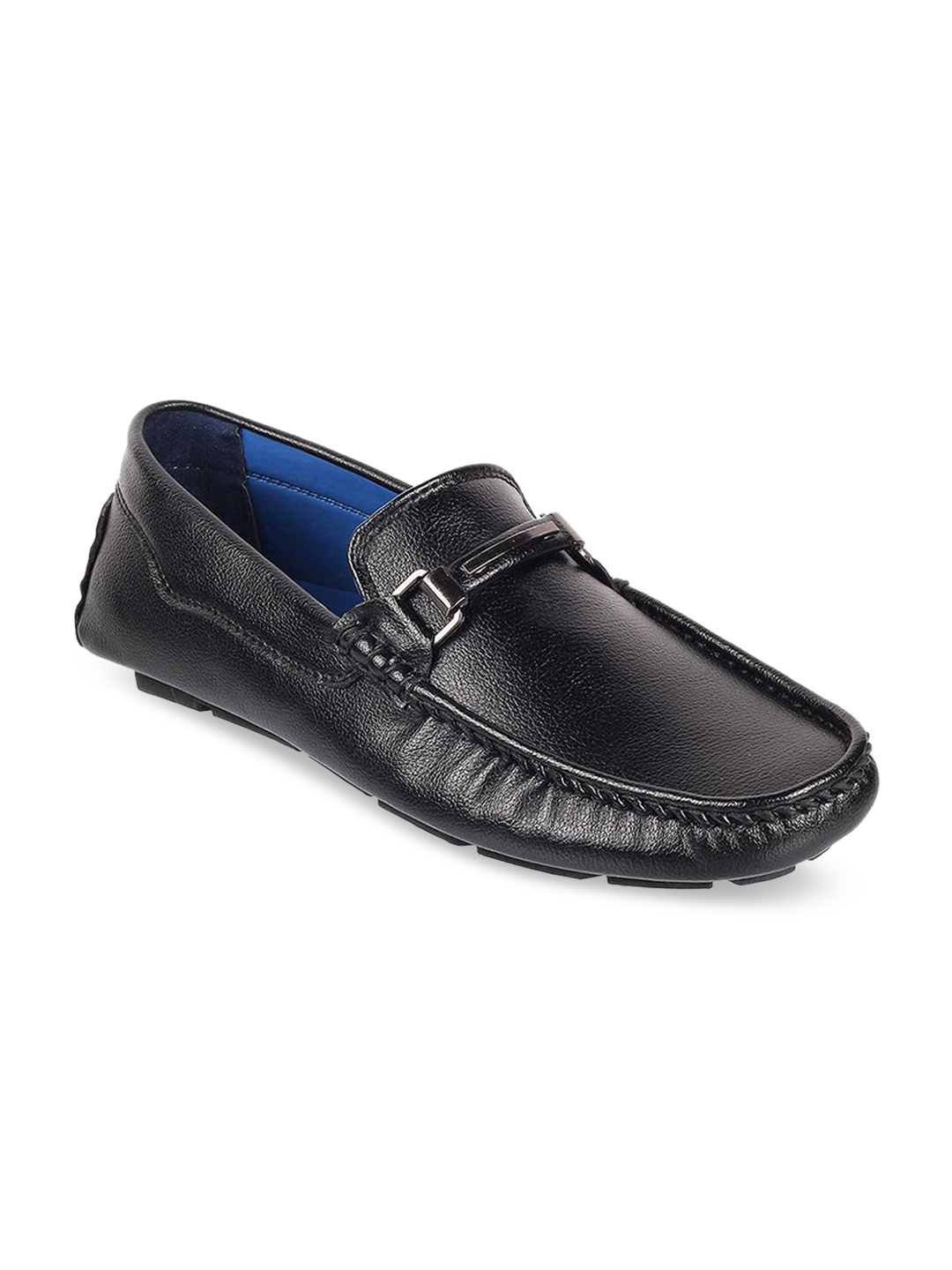 

WALKWAY by Metro Men Black Textured Loafers