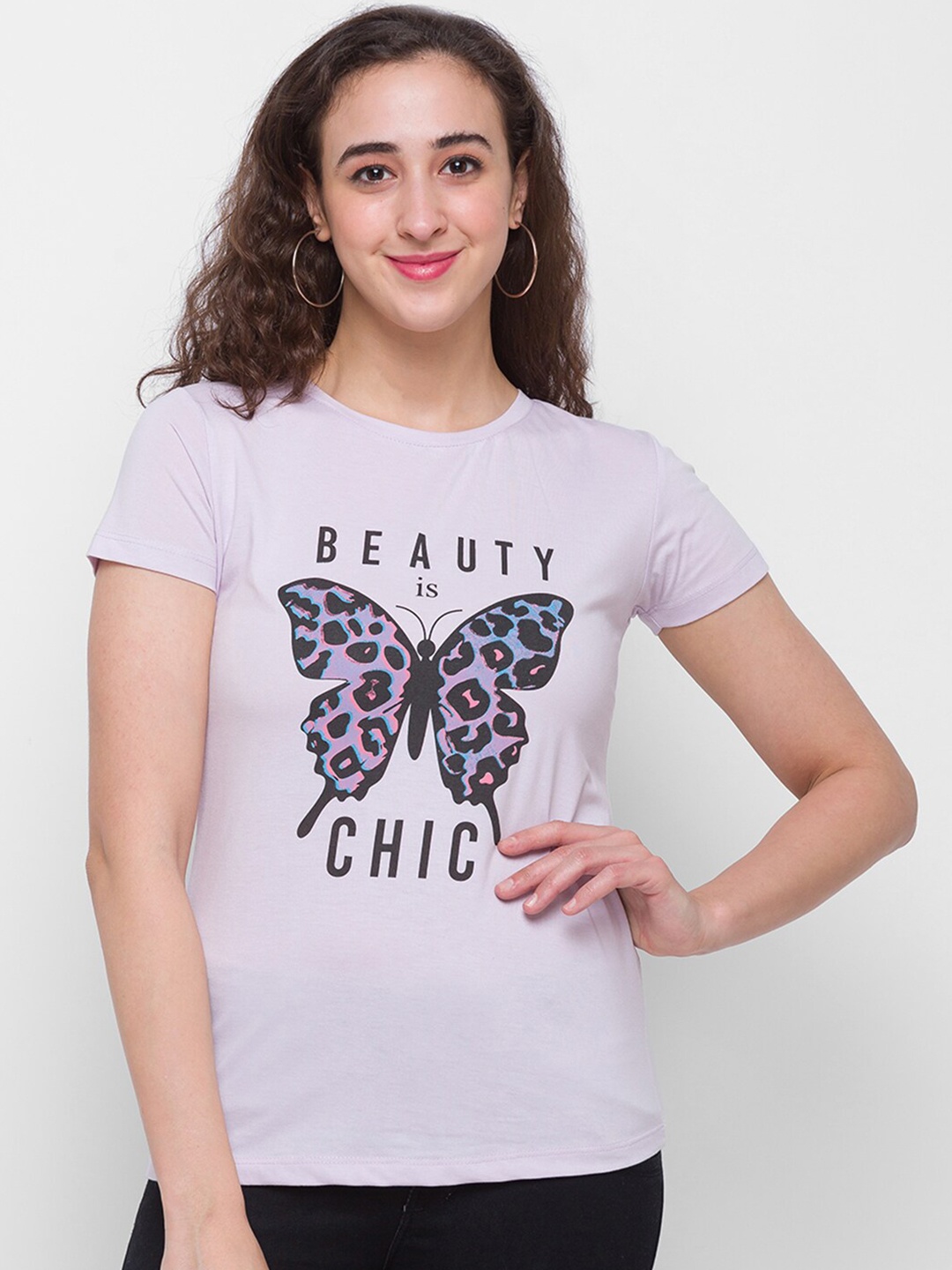 

Globus Mauve Printed T-shirt