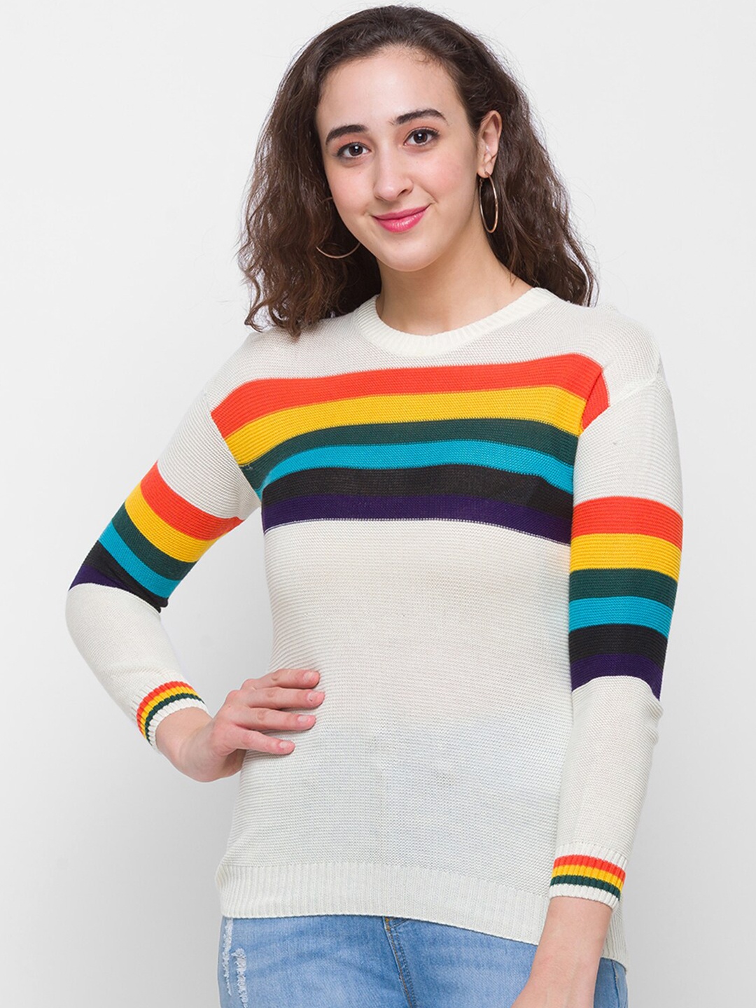 

Globus Women Multicoloured Striped T-shirt, Multi