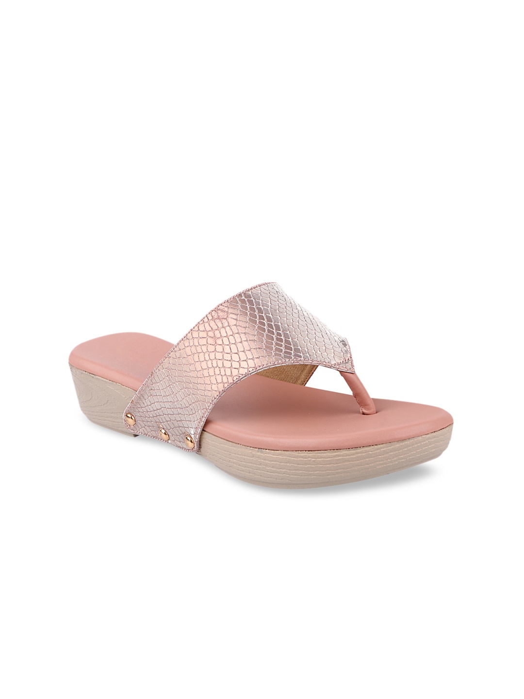 

THE WHITE POLE Women Pink Ethnic T-strap Flats