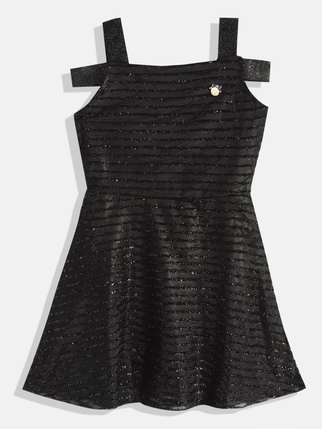 

Allen Solly Junior Girls Black Self Design A-Line Dress