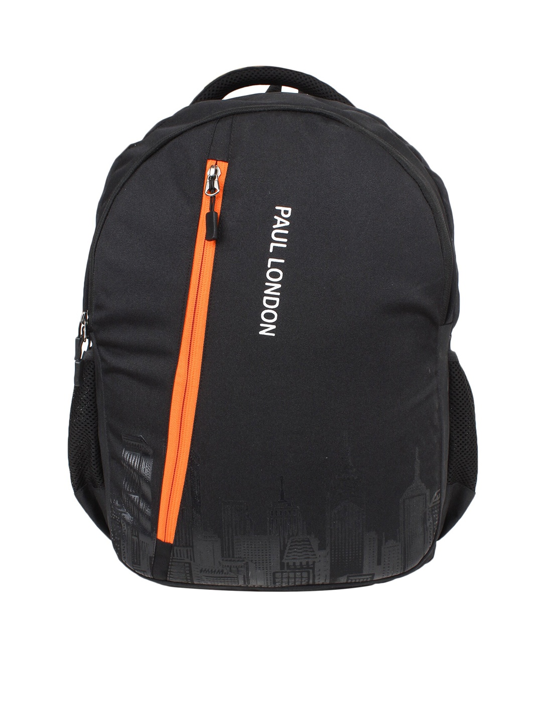 

PAUL LONDON Unisex Black & Orange Solid Backpack