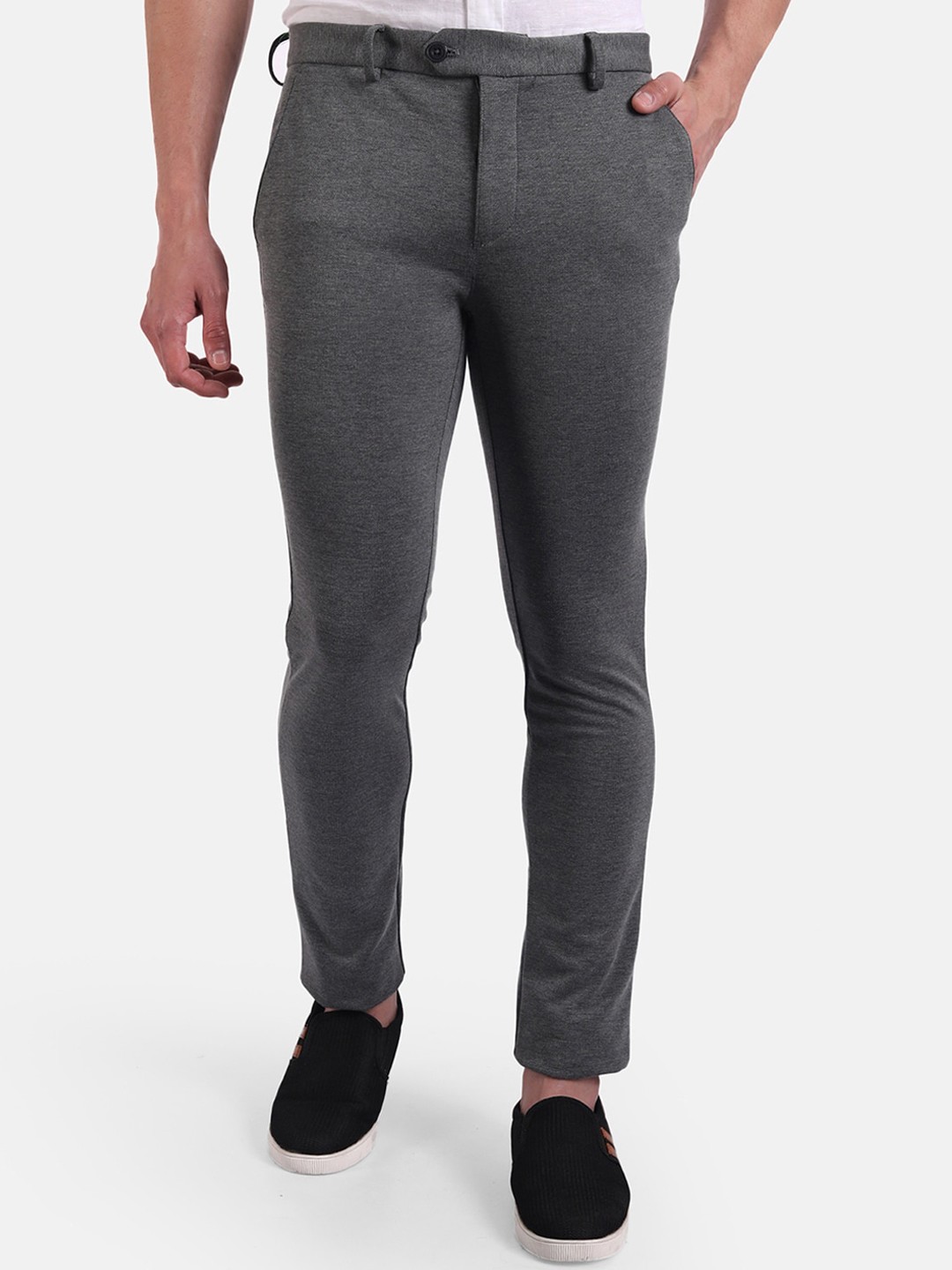 

United Colors of Benetton Men Grey Slim Fit Trousers