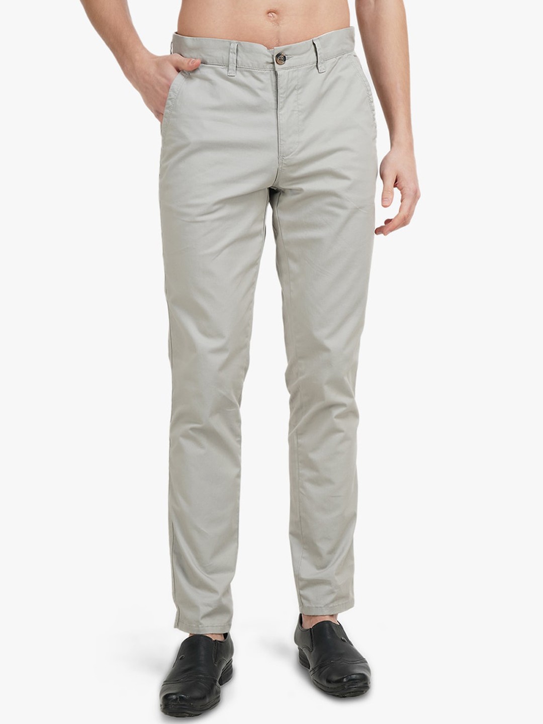 

United Colors of Benetton Men Grey Slim Fit Chinos Trousers