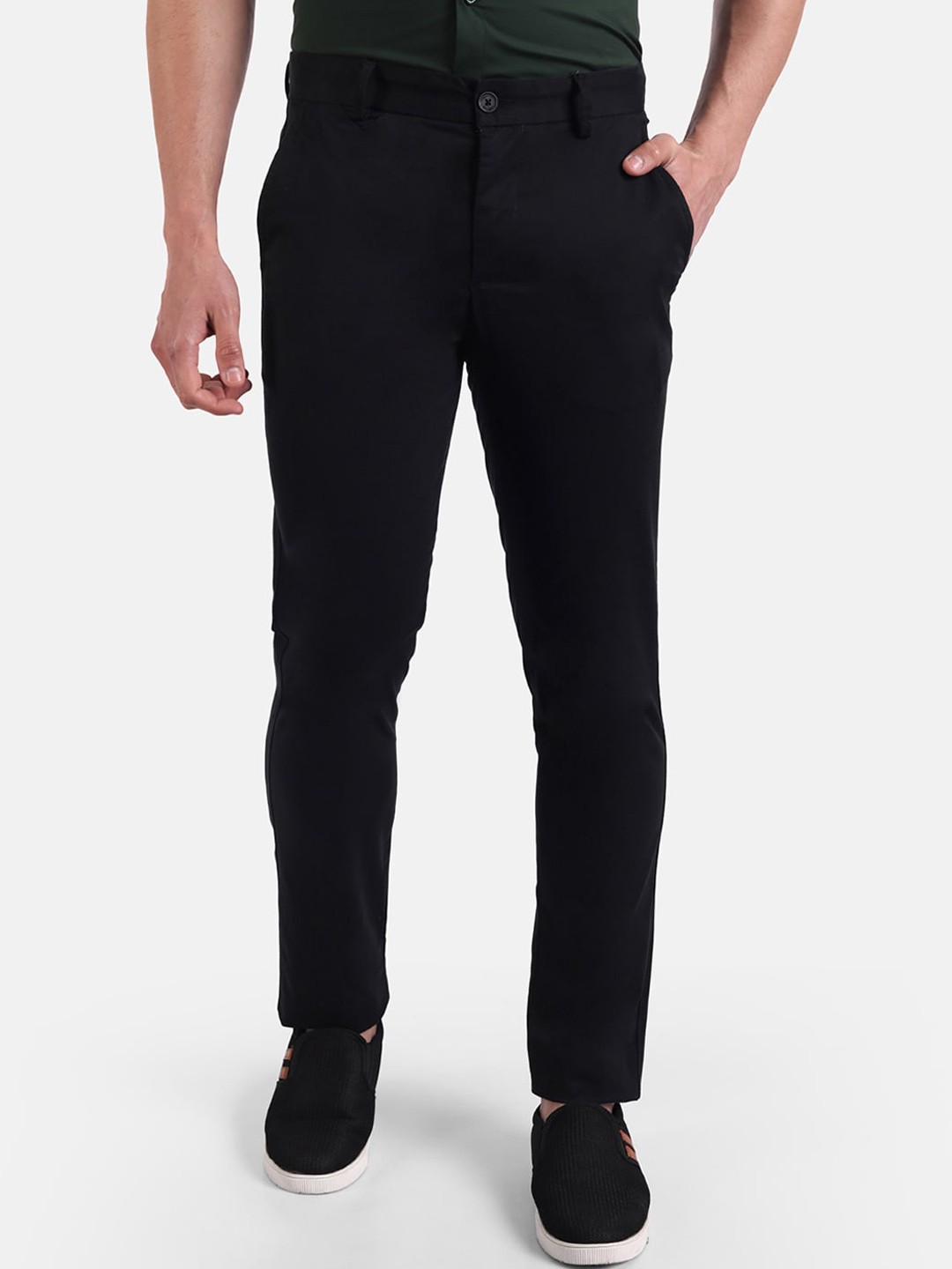 

United Colors of Benetton Men Black Slim Fit Trousers