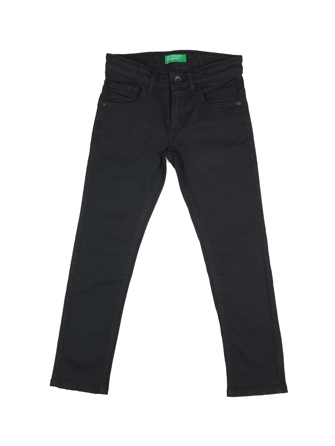 

United Colors of Benetton Boys Black Slim Fit Low Distress Jeans
