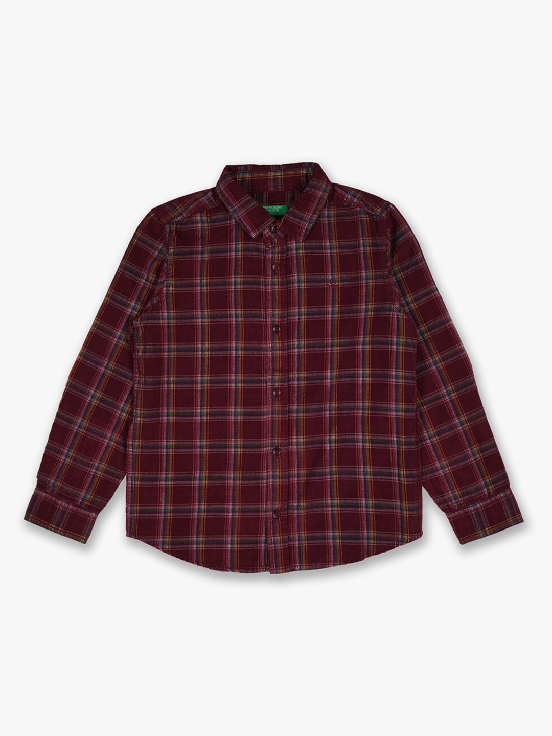 

United Colors of Benetton Maroon Tartan Checked Casual Shirt