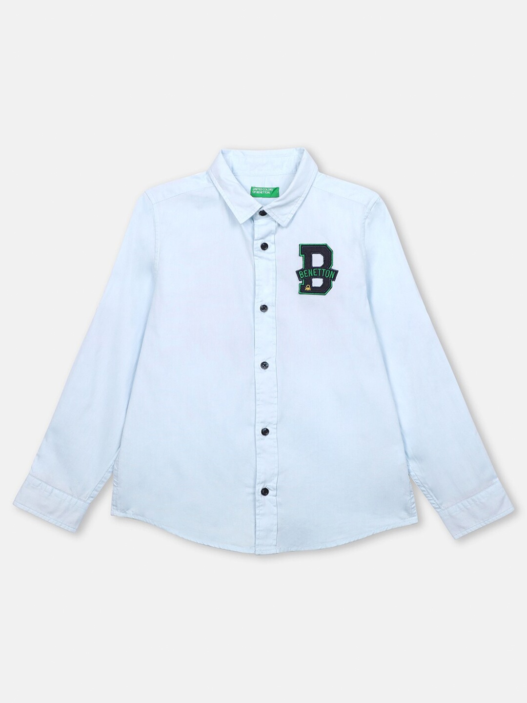 

United Colors of Benetton Boys Blue Regular Fit Cotton Casual Shirt
