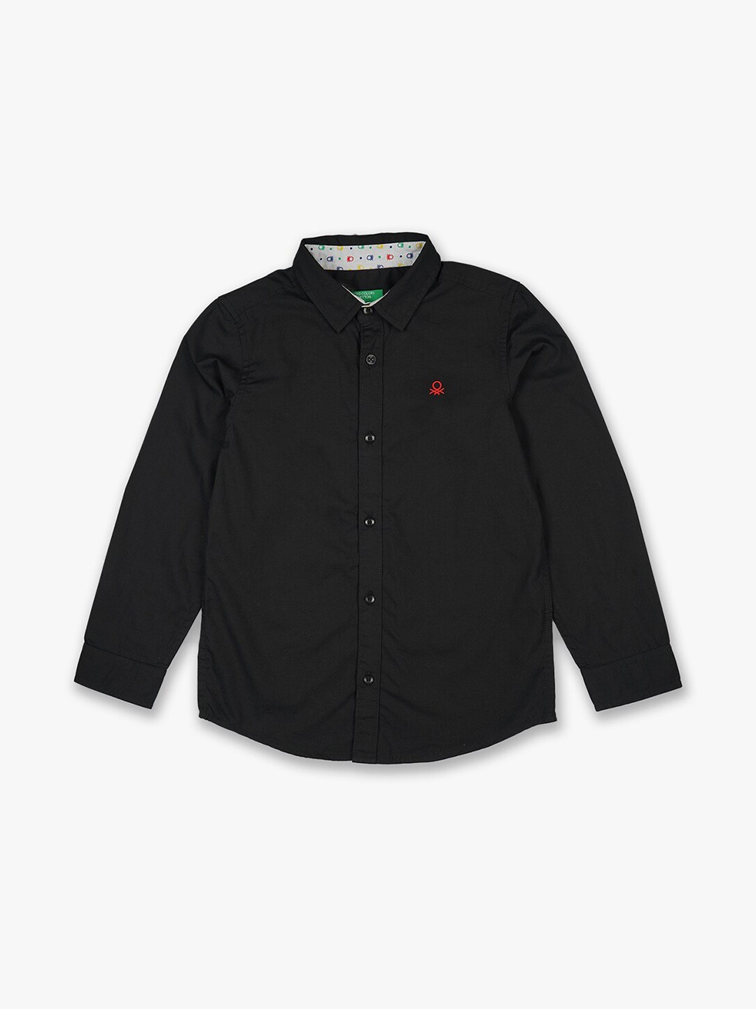 

United Colors of Benetton Boys Black Cotton Casual Shirt