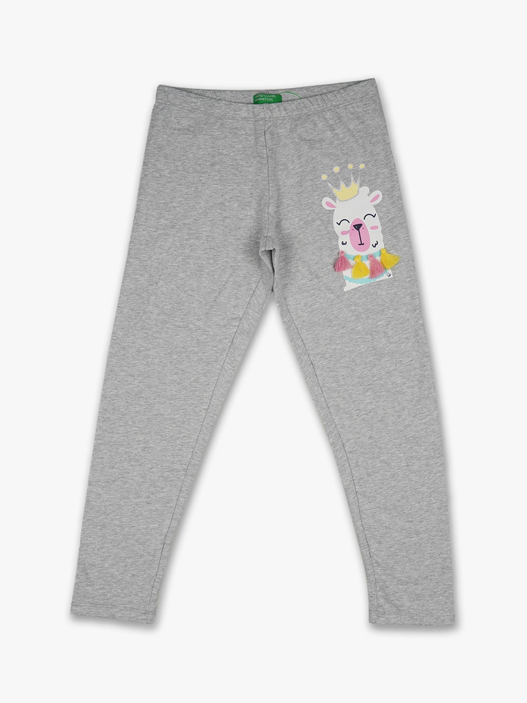 

United Colors of Benetton Girls Grey Melange Solid Leggings