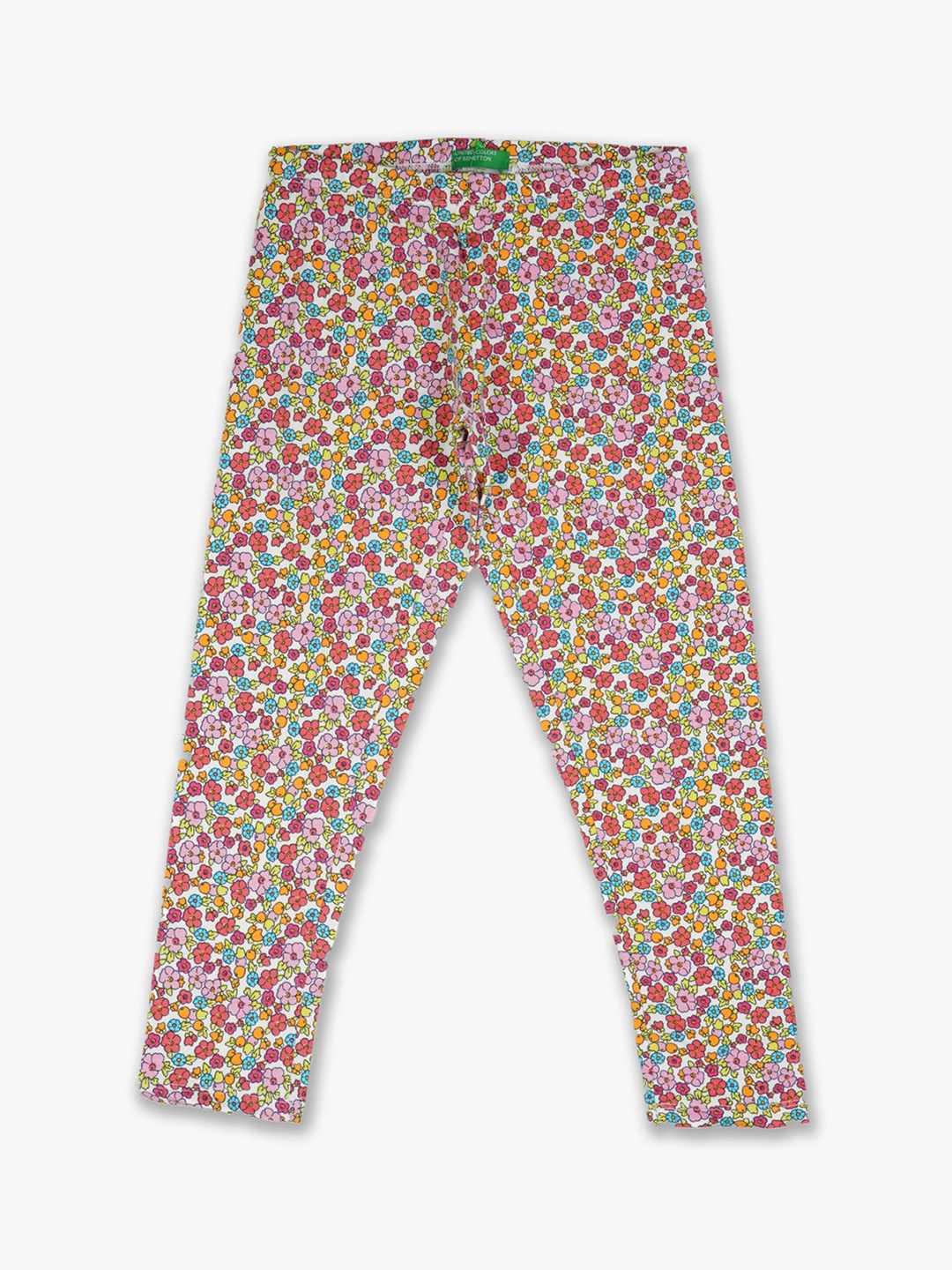 

United Colors of Benetton Girls Multicoloured Floral Printed Ankle-Length Leggings, Multi