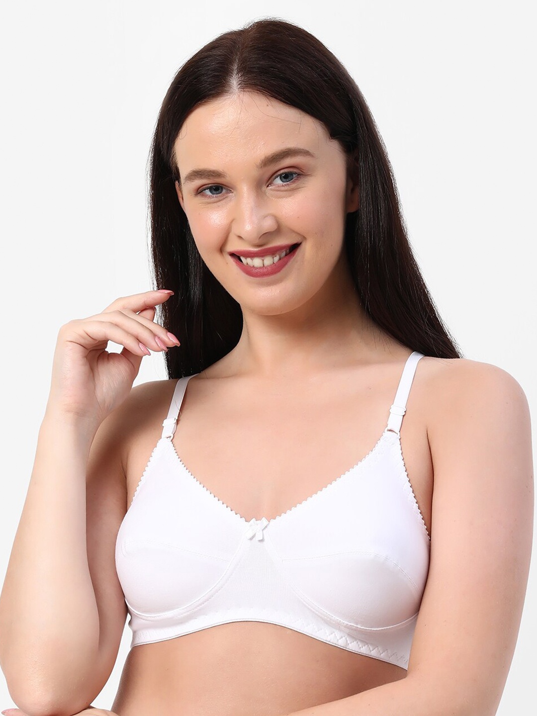 

Planetinner Non Padded Non Wired Medium Coverage Stretch Cotton Everyday Bra H41, White