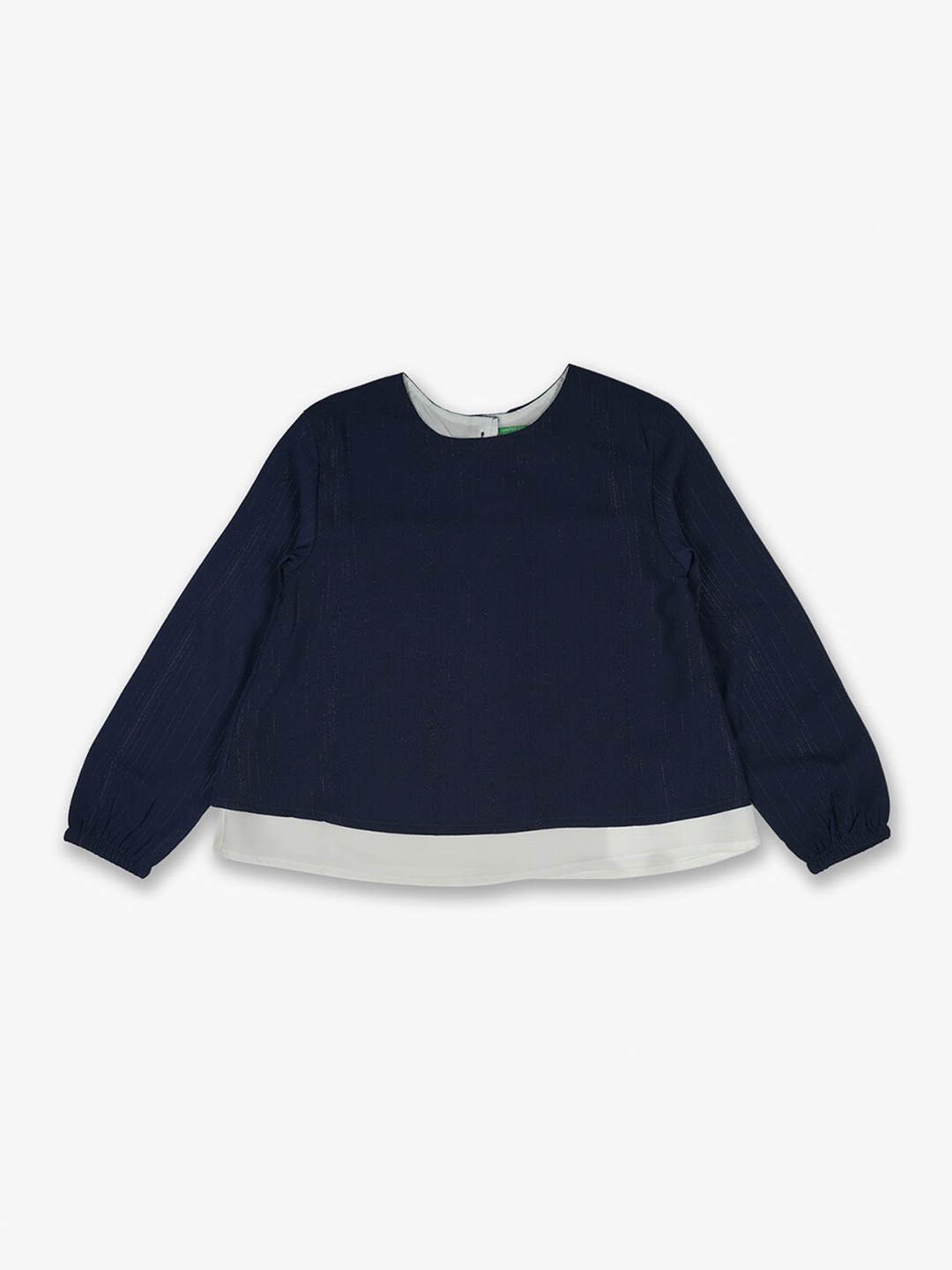 

United Colors of Benetton Girls Navy Blue & Grey Solid Top