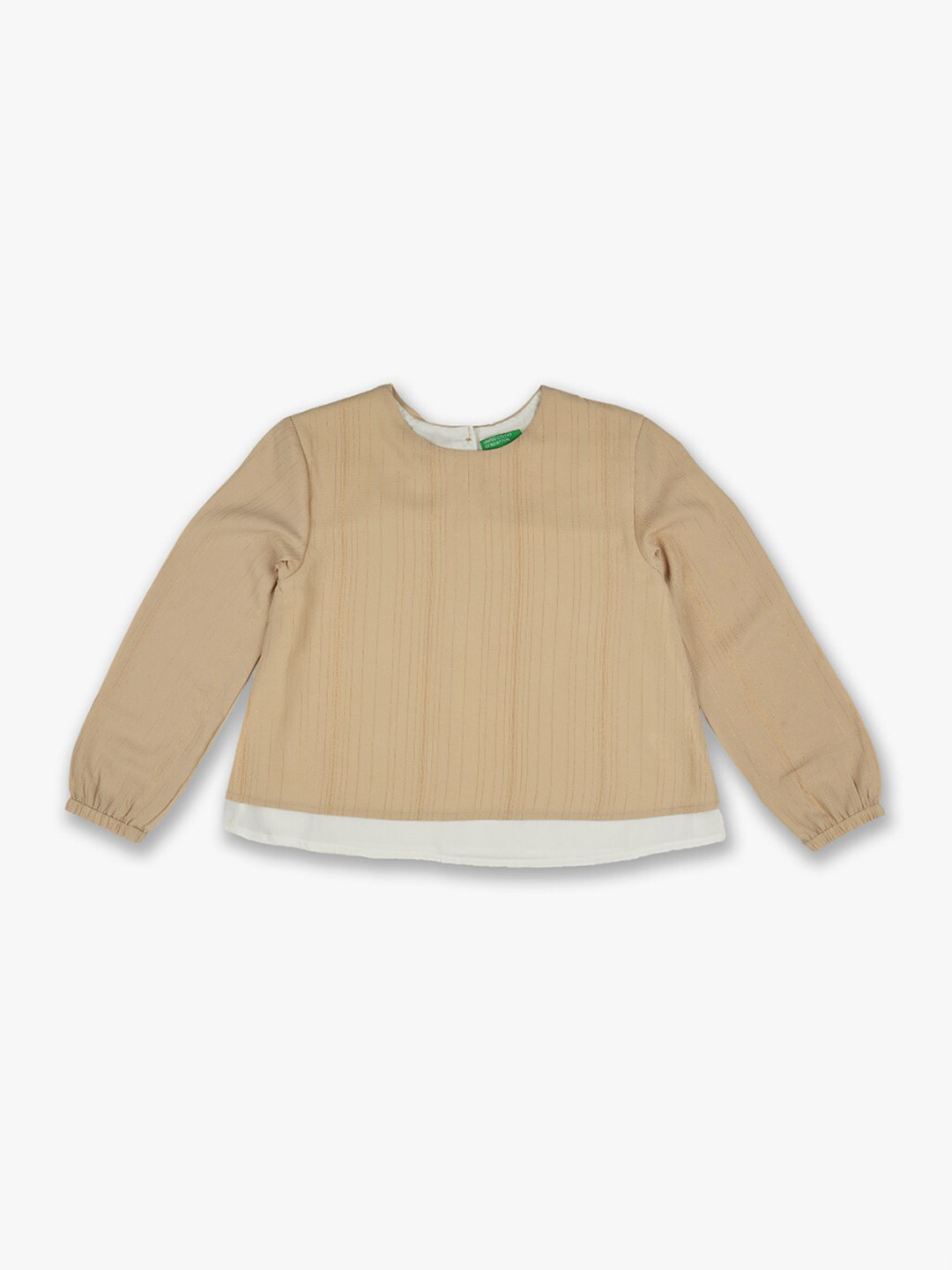

United Colors of Benetton Girls Beige Self Design Striped Top