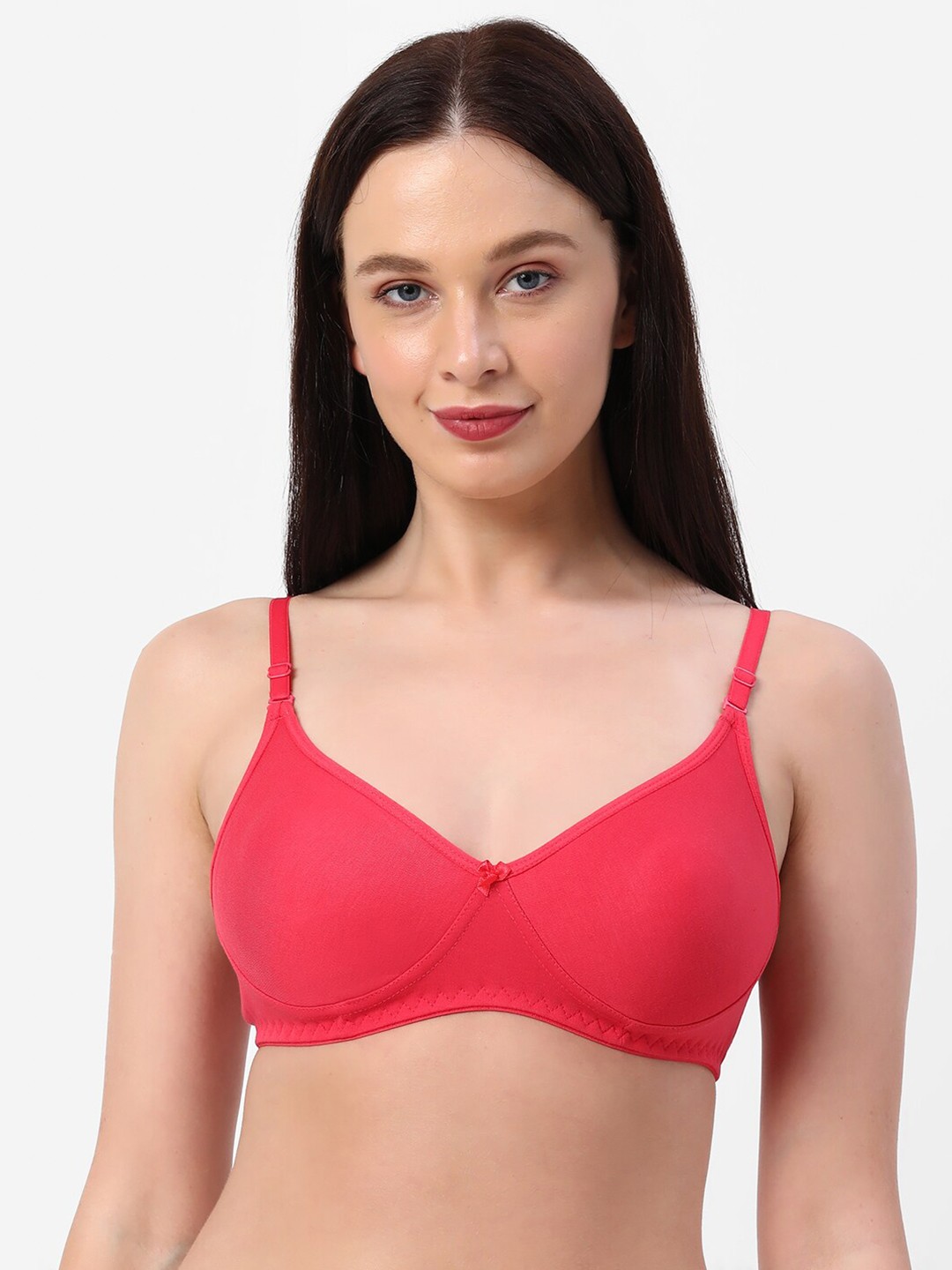 

Planetinner Non Padded Non Wired Every Day Double Layer Moulded T-Shirt Bra TB10, Peach