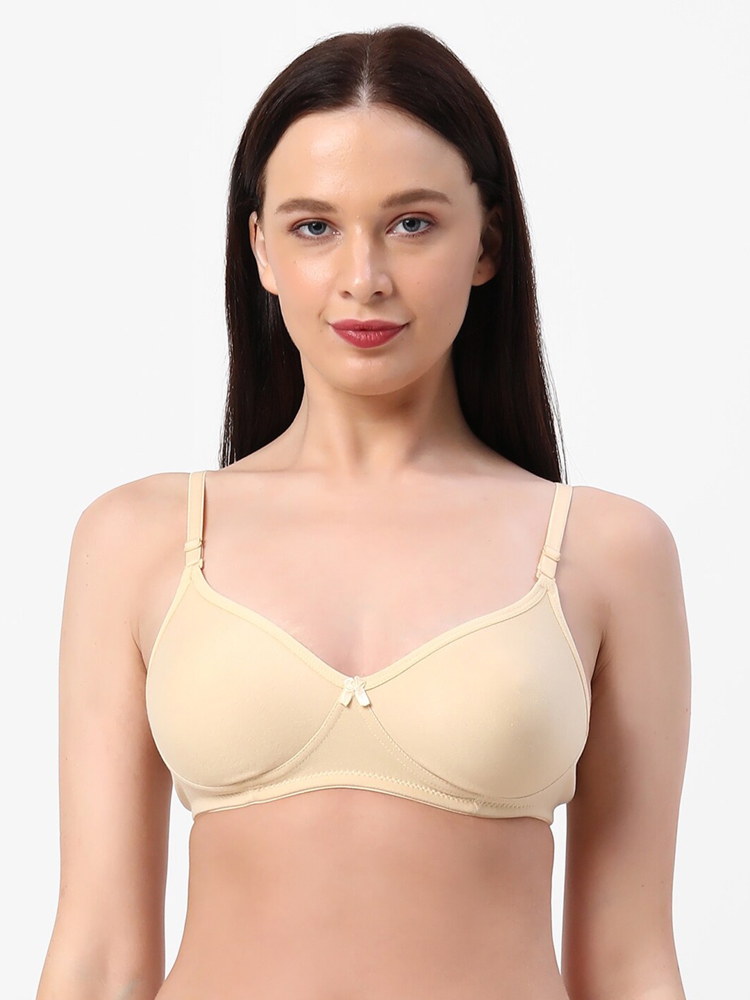 

Planetinner Non Padded Non Wired Every Day Double Layer Moulded T-Shirt Bra TB10, Beige