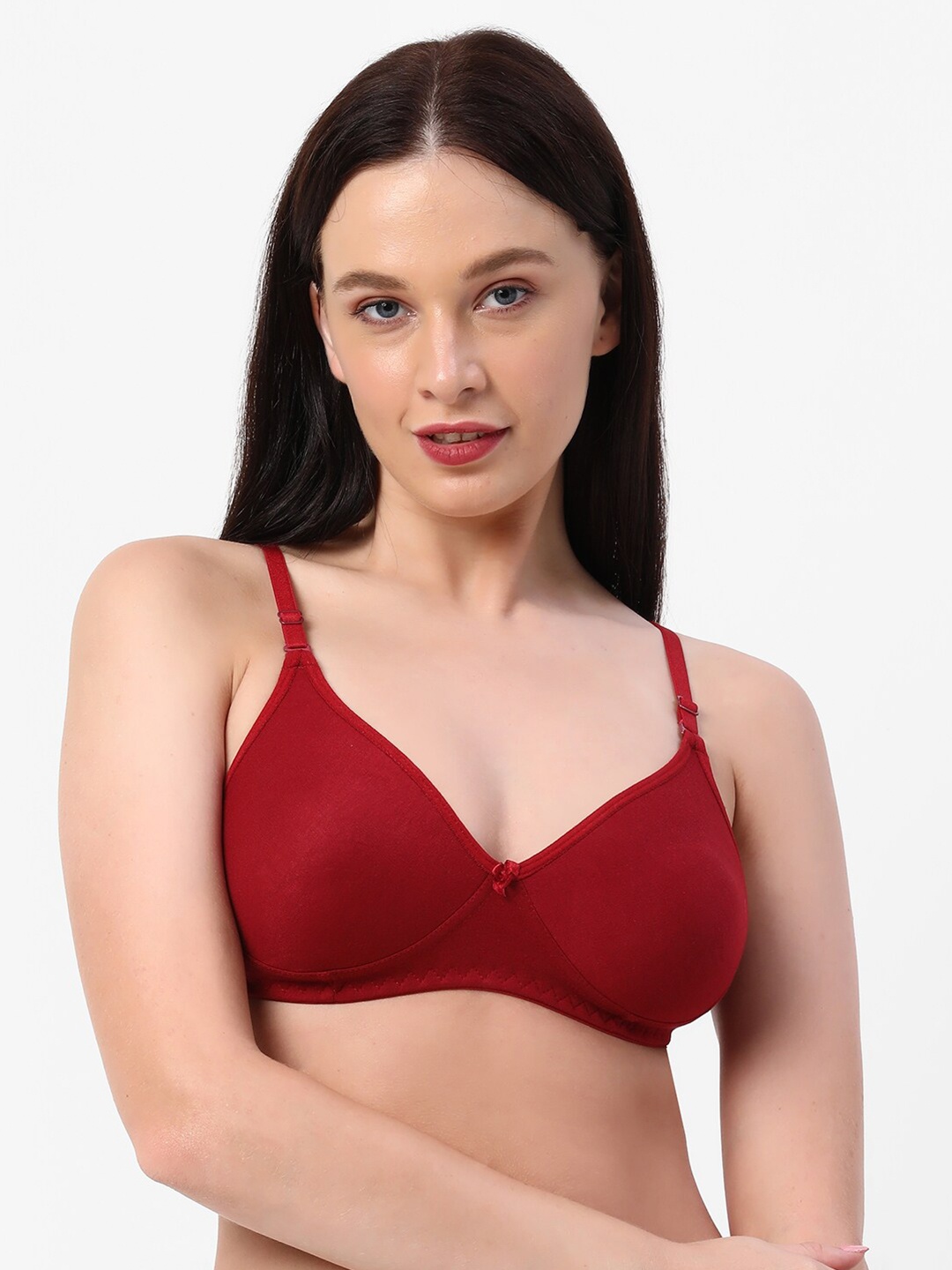 

Planetinner Non Padded Non Wired Every Day Double Layer Moulded T-Shirt Bra TB10, Maroon
