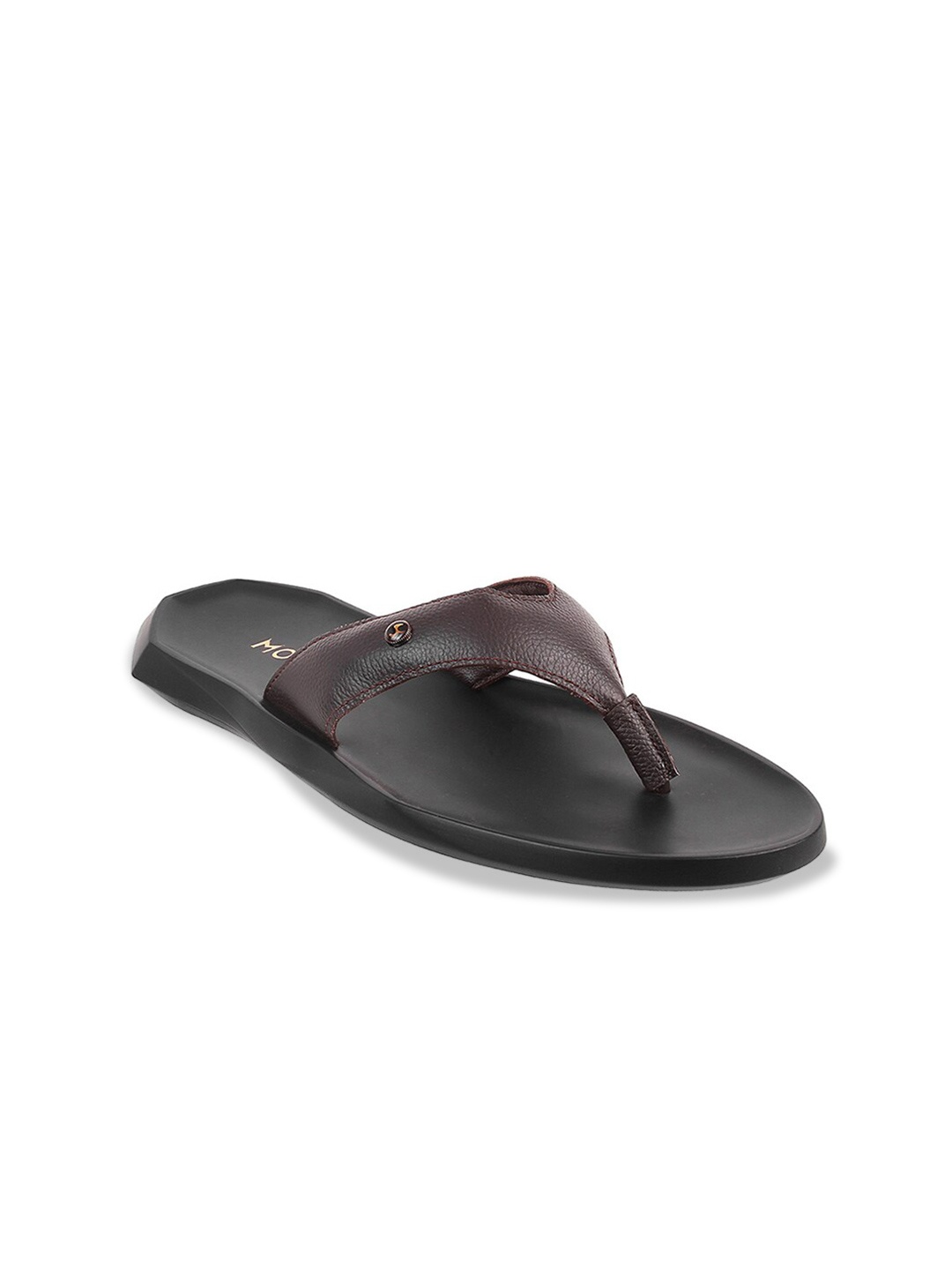 

Mochi Men Brown Textured Comfort Sandals