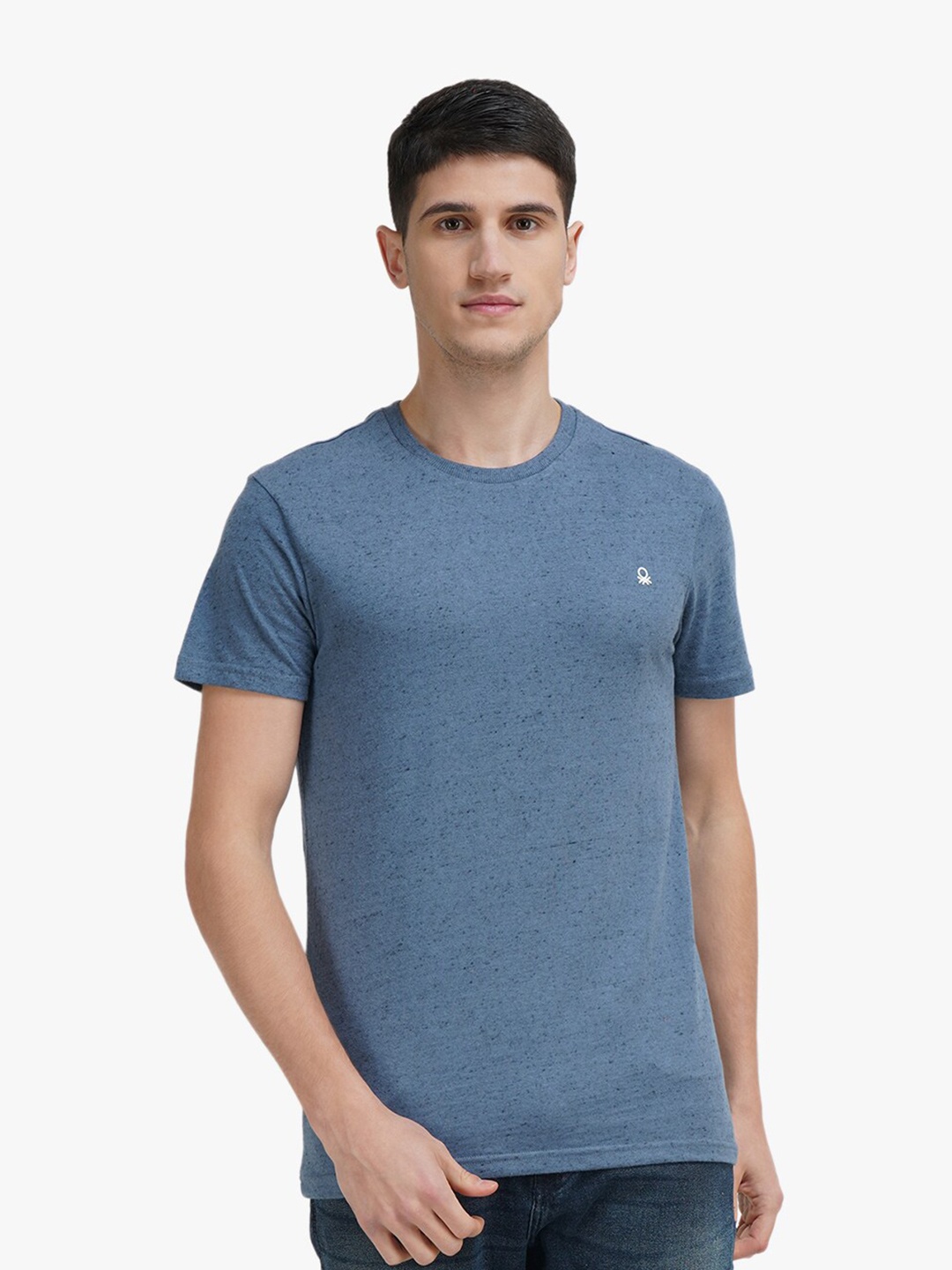 

United Colors of Benetton Men Blue Patterned T-shirt