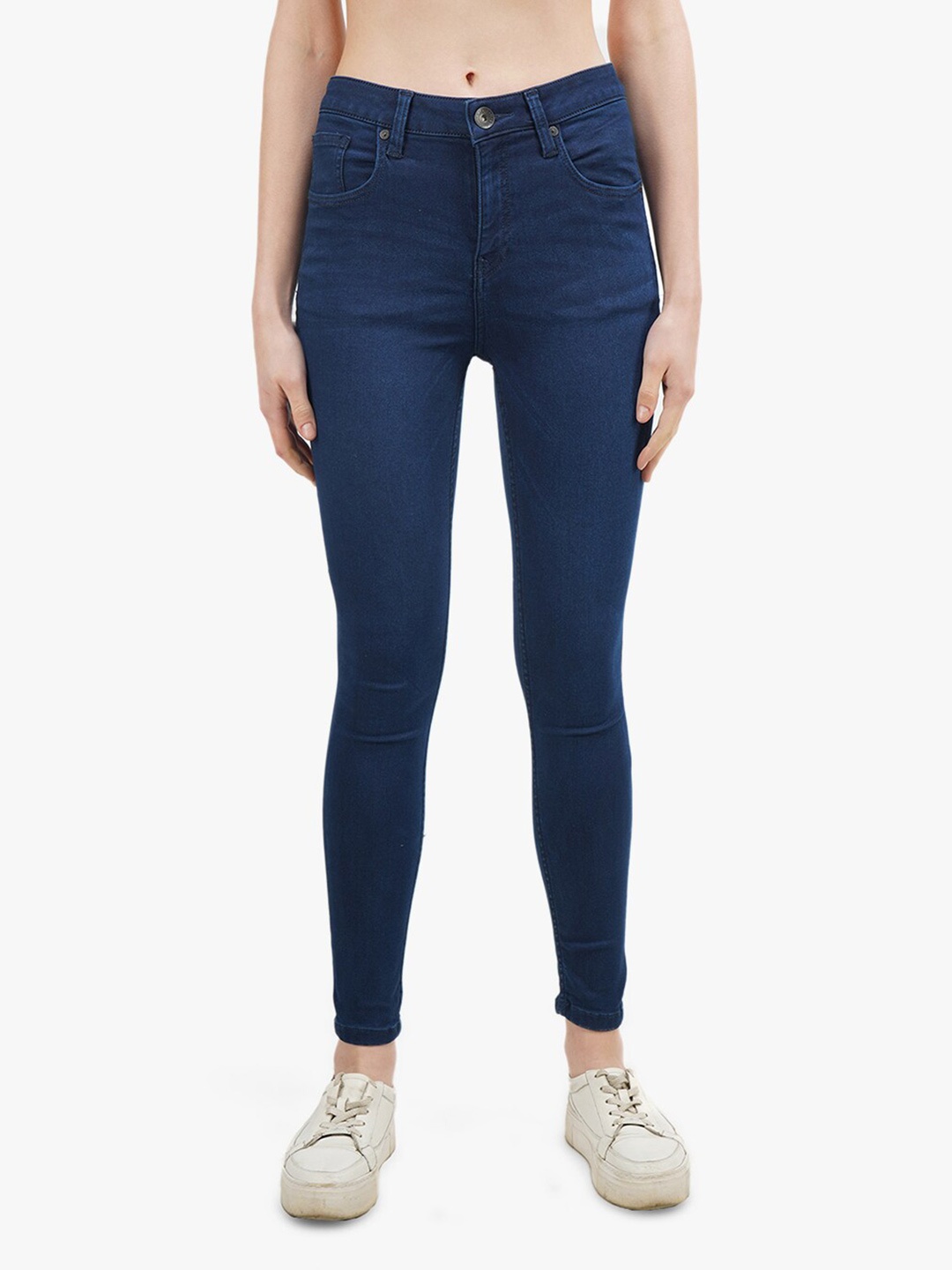 

United Colors of Benetton Women Navy Blue Solid Skinny-Fit Jeggings