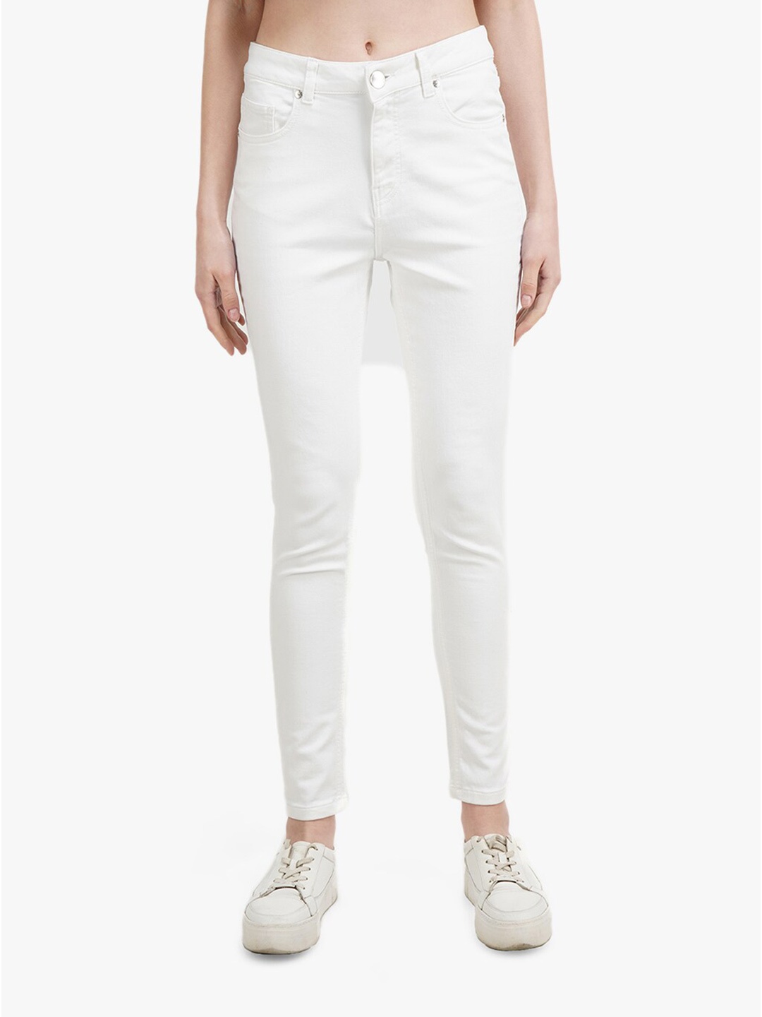 

United Colors of Benetton Women White Solid Skinny-Fit Jeggings