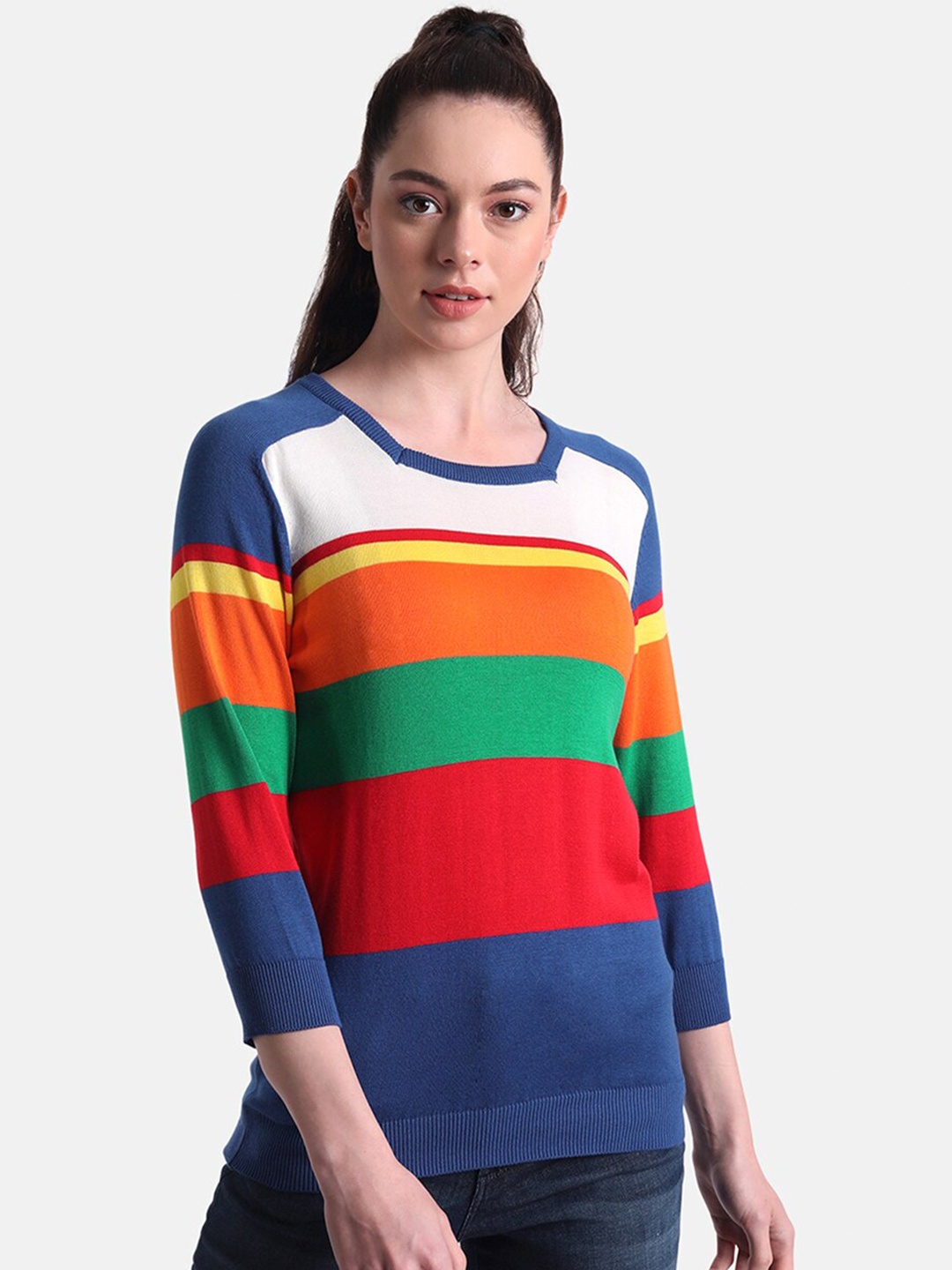 

United Colors of Benetton Multicoloured Striped Top, Multi