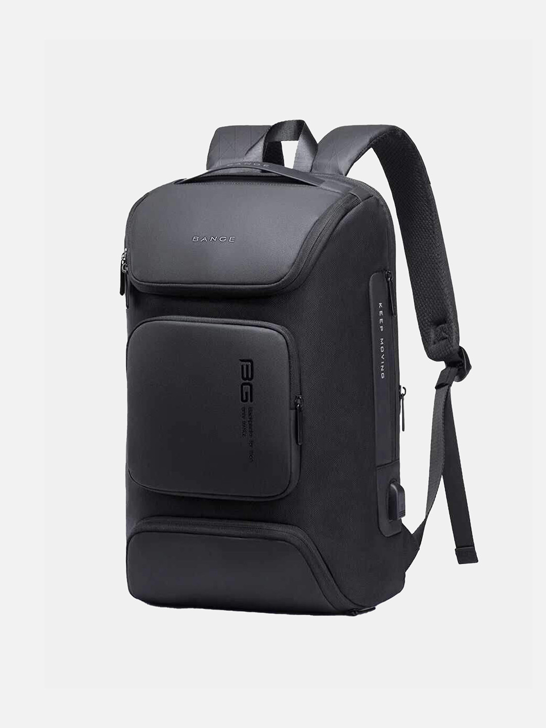 

THE CLOWNFISH Unisex Black Backpack with USB Charging Port