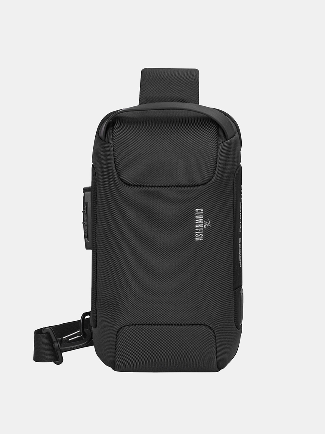 

THE CLOWNFISH Black Solid Swagger USB Charging Backpack