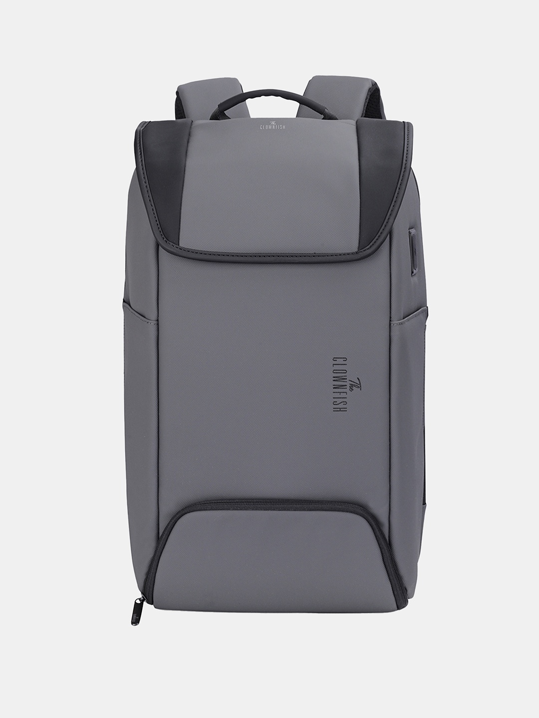 

THE CLOWNFISH Unisex Grey & Black Backpack