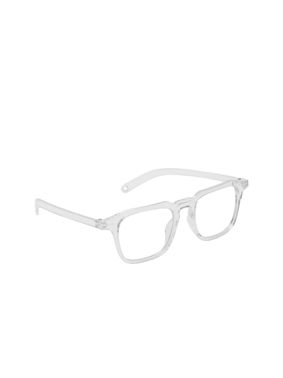 

CRIBA Unisex Clear Lens & White Square Sunglasses with UV Protected Lens CR_CLR_SQR, Transparent