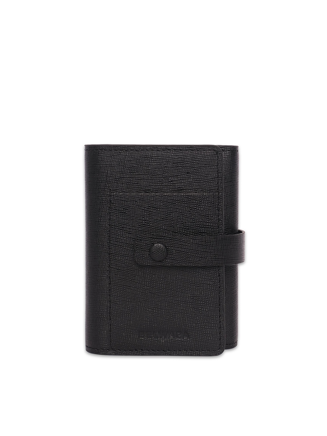 

Belwaba Men Black Textured Leather Card Holder