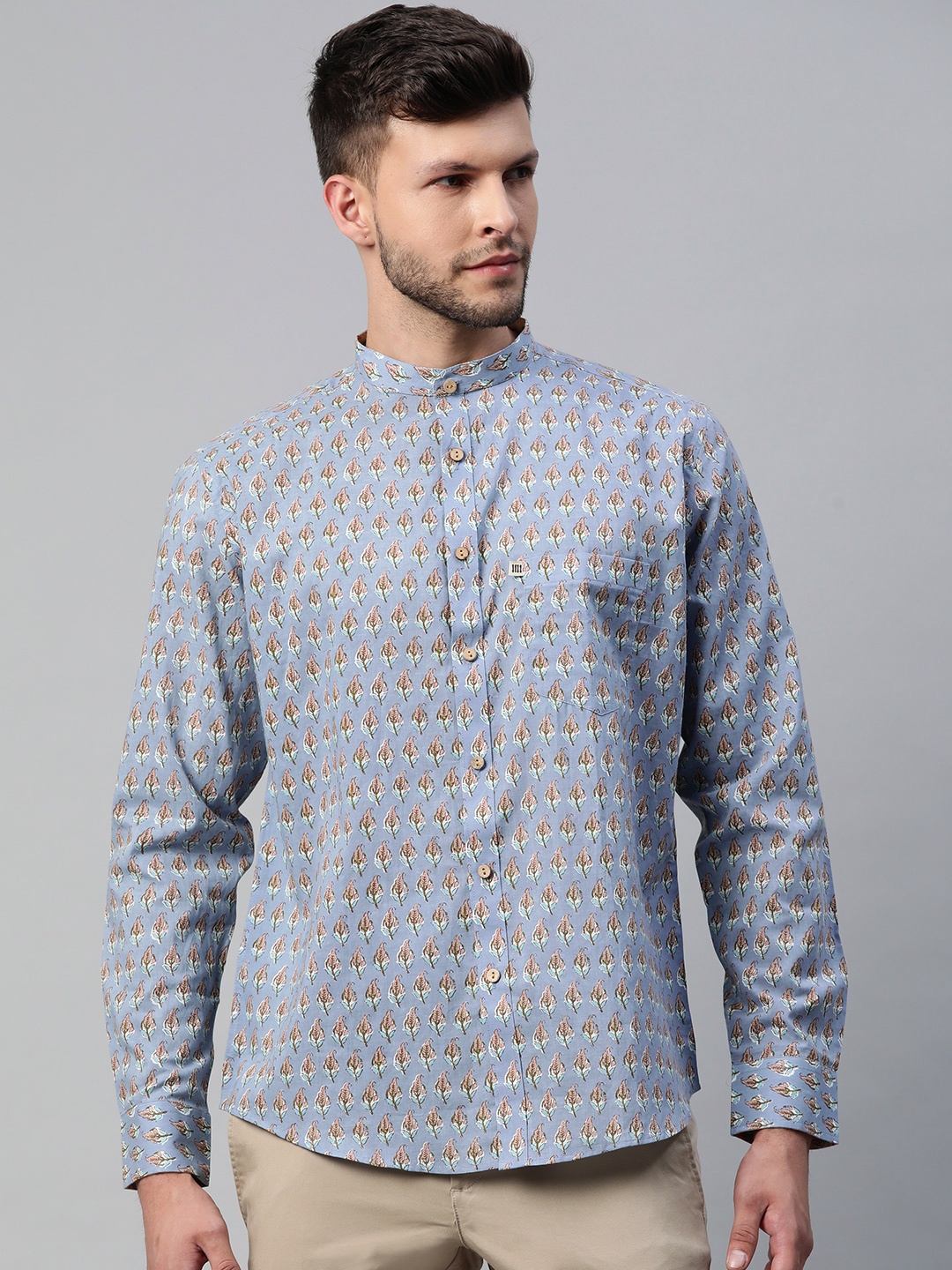 

Readiprint Fashions Men Blue Floral Printed Casual Shirt