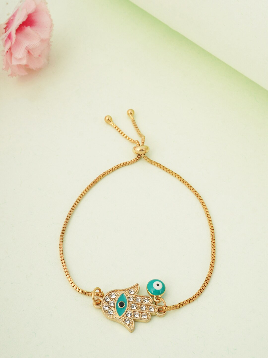 

Ferosh Women Gold-Toned & Blue Charm Bracelet