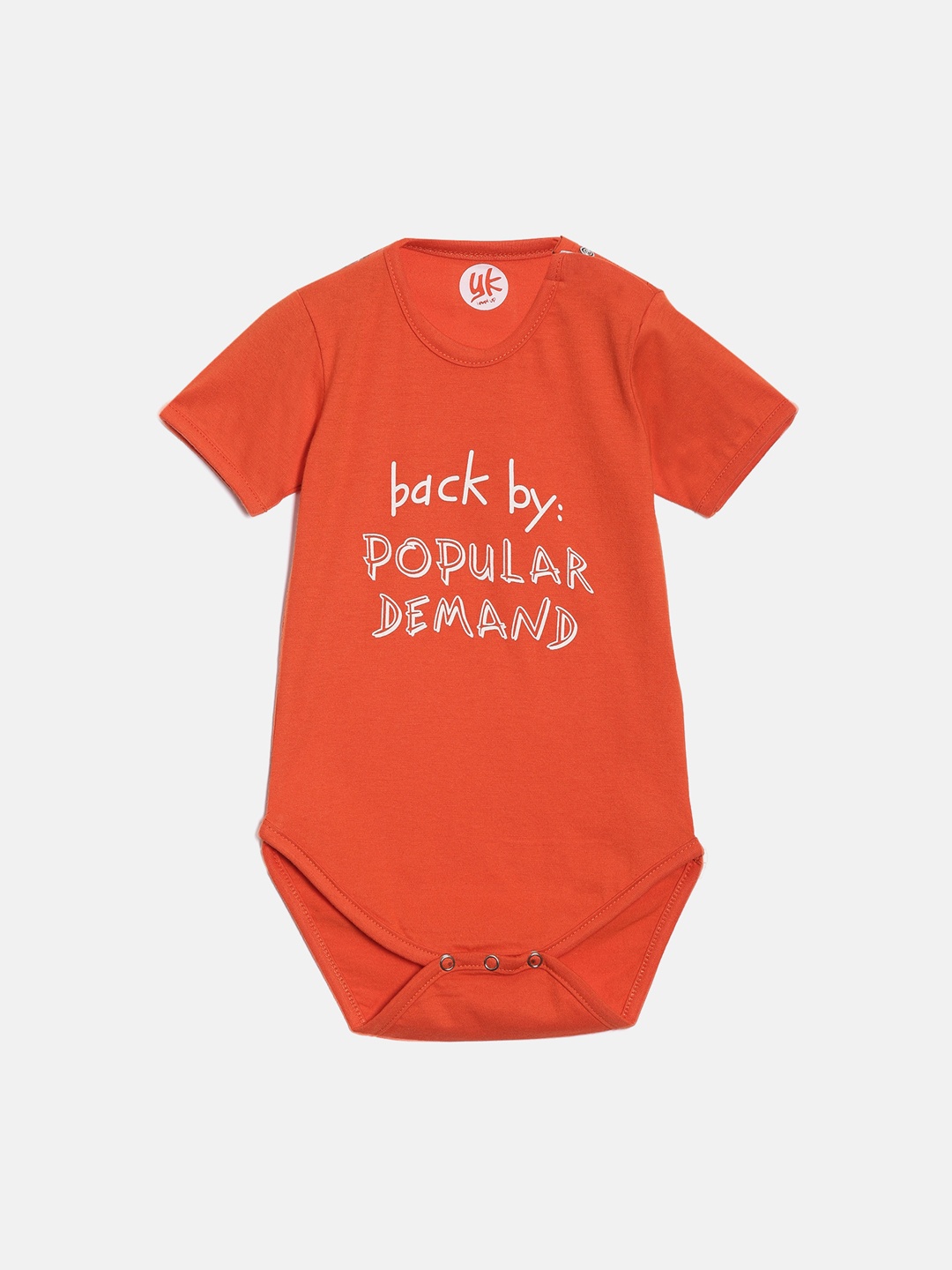 

YK Infant Girls Orange Typography Print Cotton Bodysuits