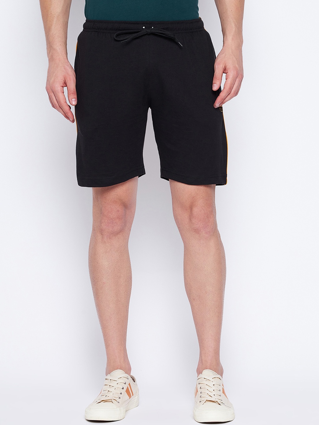Duke Men Black Cotton Sports Shorts