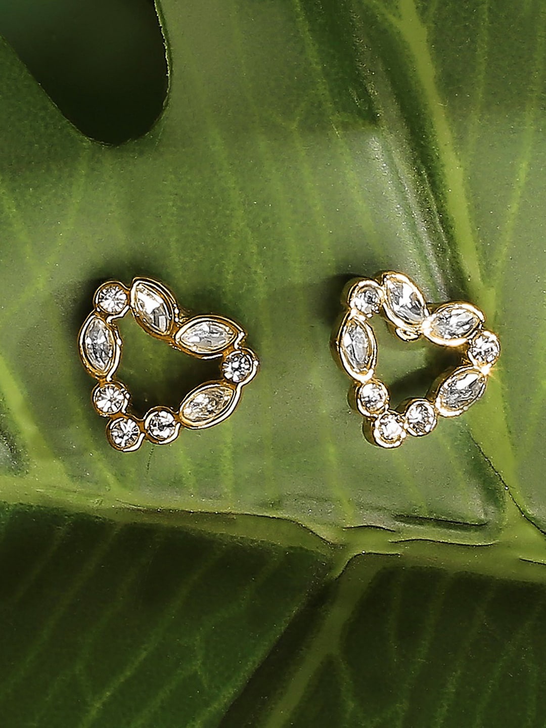 

Lilly & sparkle White Gold-Plated Geometric Studs Earrings