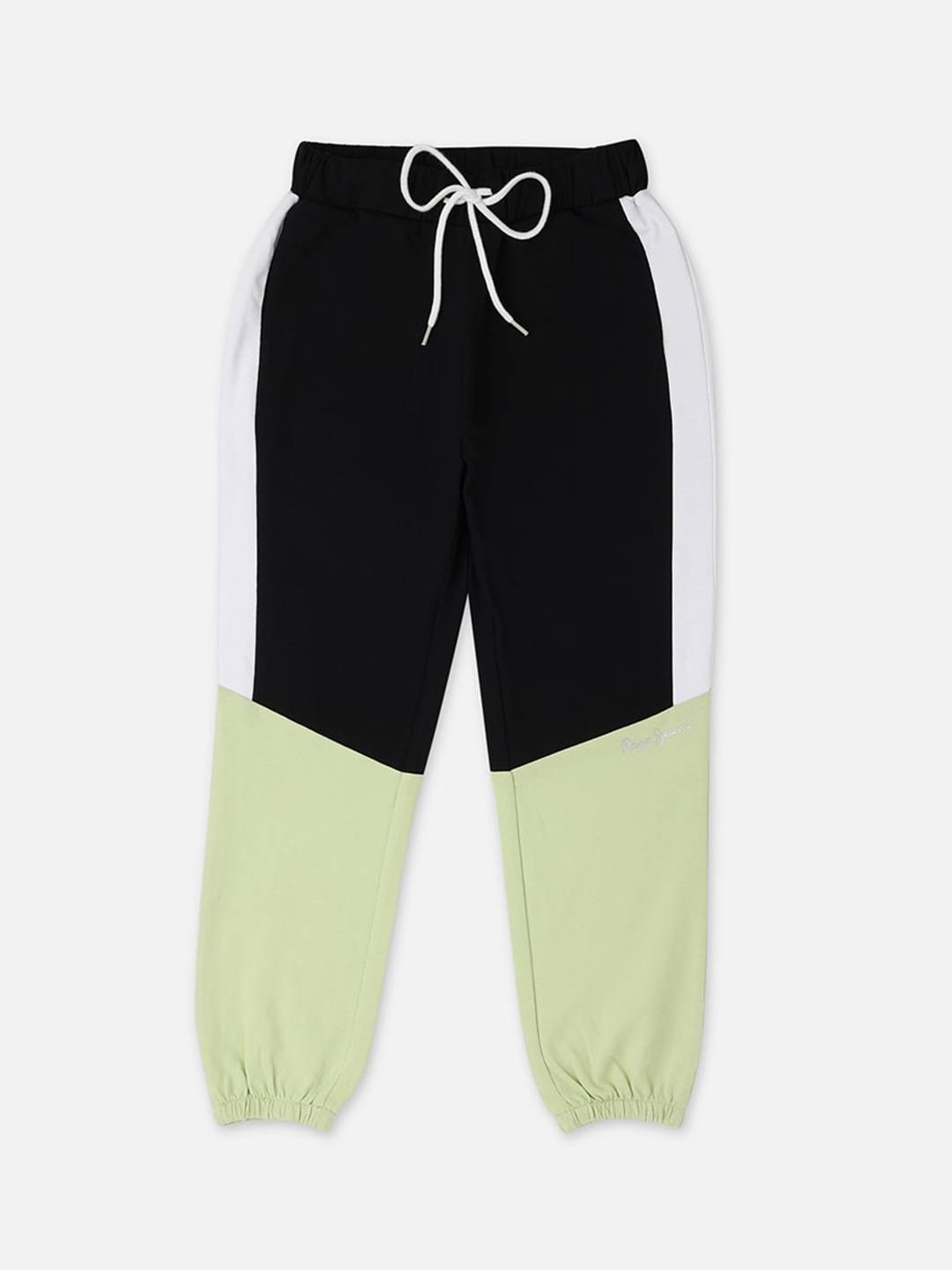 

Pepe Jeans Girls Black Colorblocked Pure Cotton Joggers