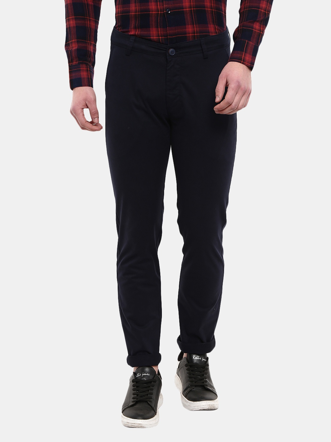 

V-Mart Men Navy Blue Slim Fit Easy Wash Chinos Trousers