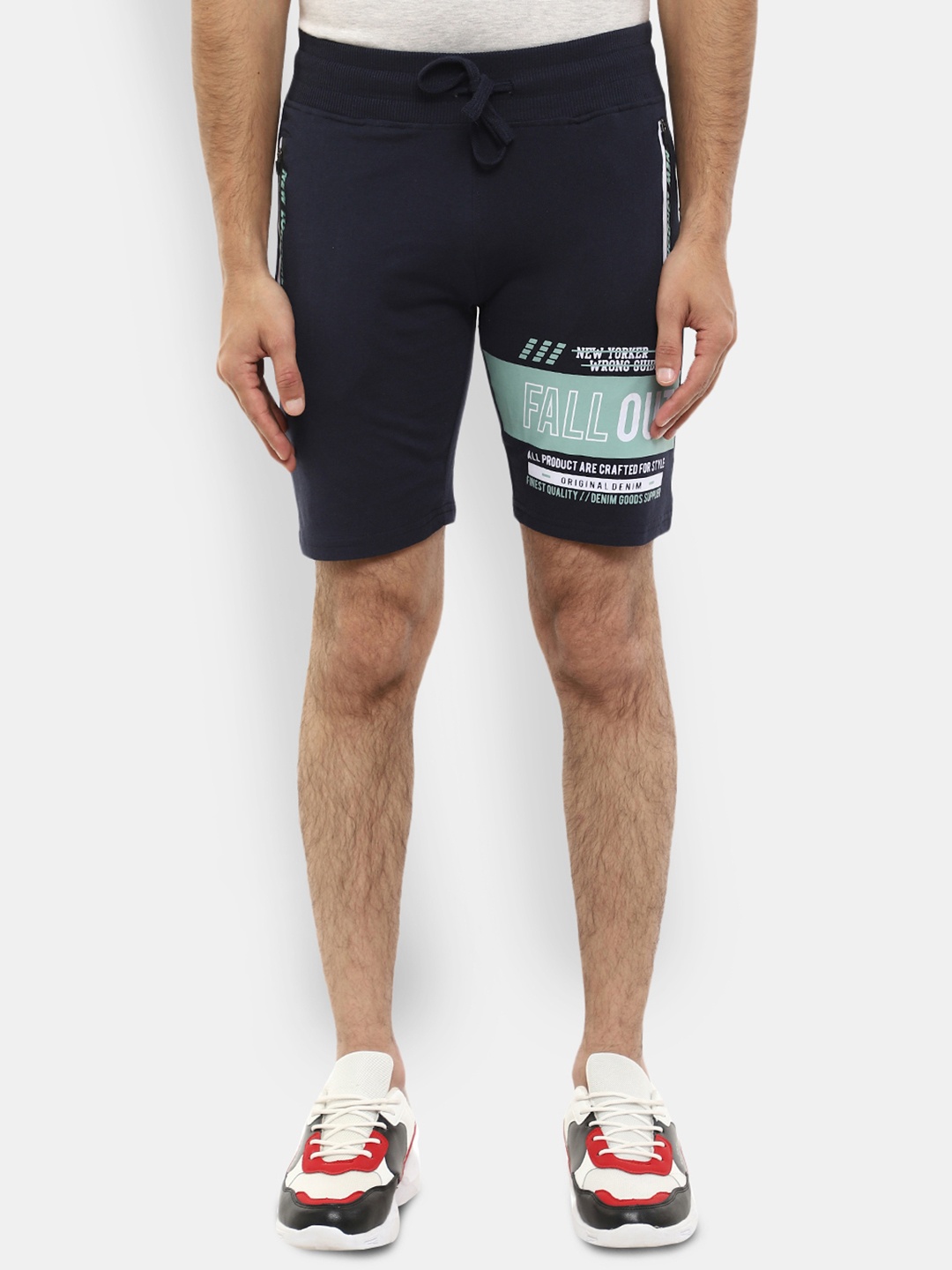 

V-Mart Men Navy Blue Printed Cotton Outdoor Shorts