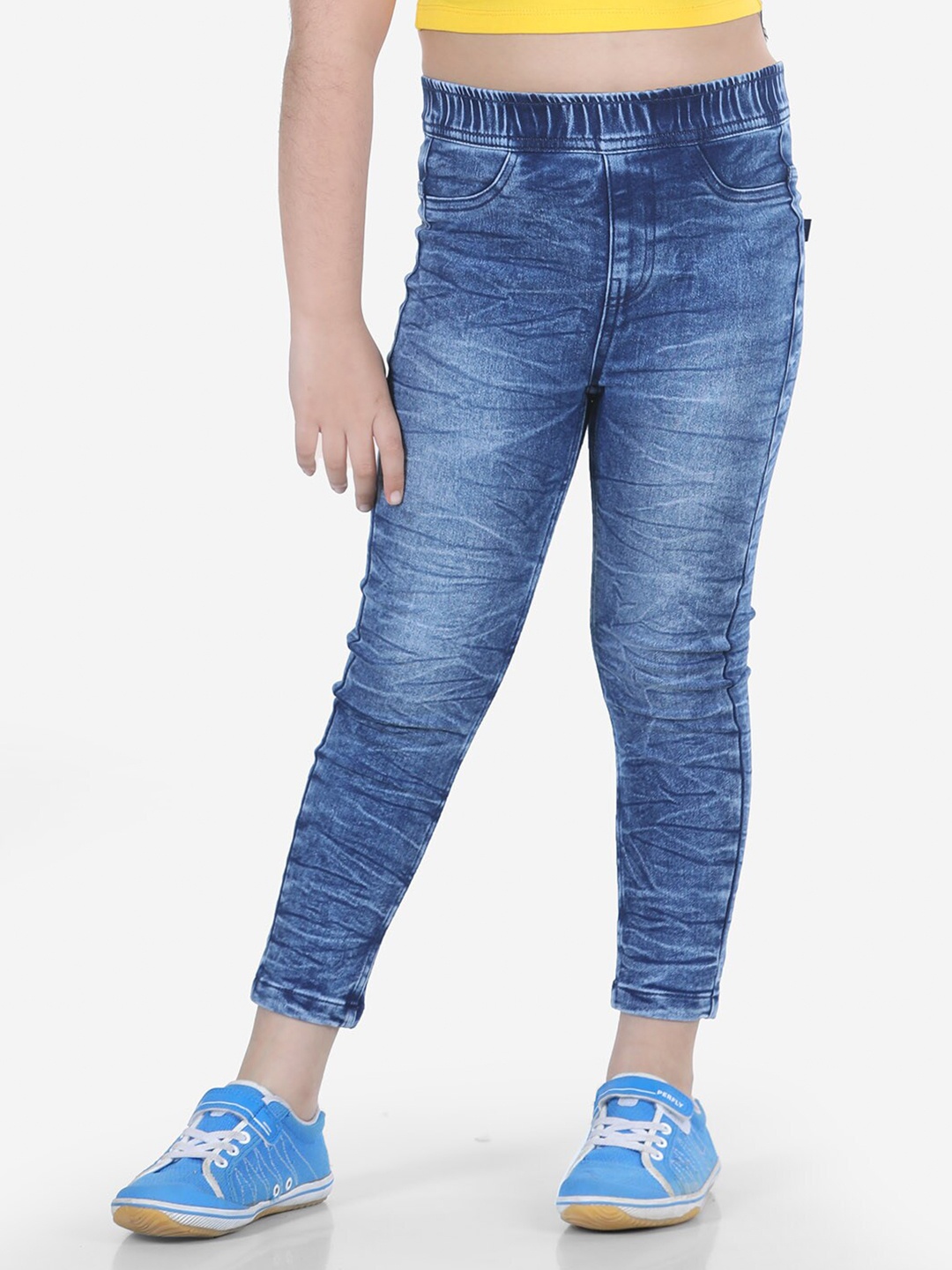 

Naughty Ninos Girls Blue Heavy Fade Stretchable Jeans