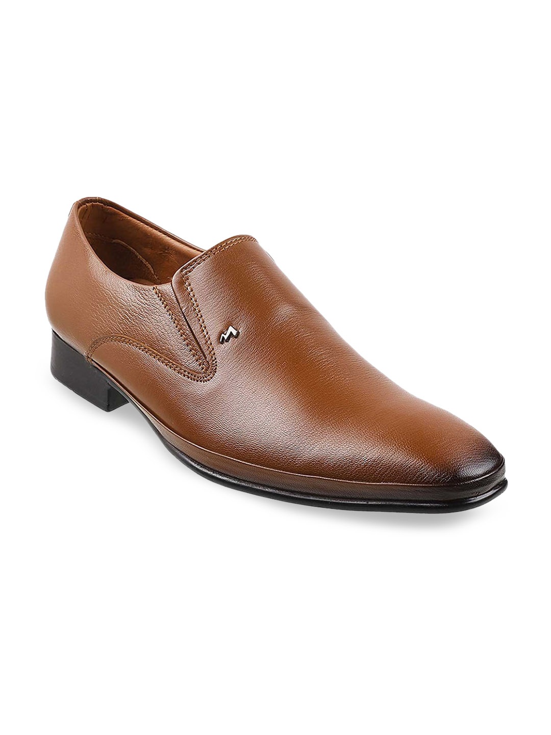 

Metro Men Tan-Brown Solid Formal Leather Loafers