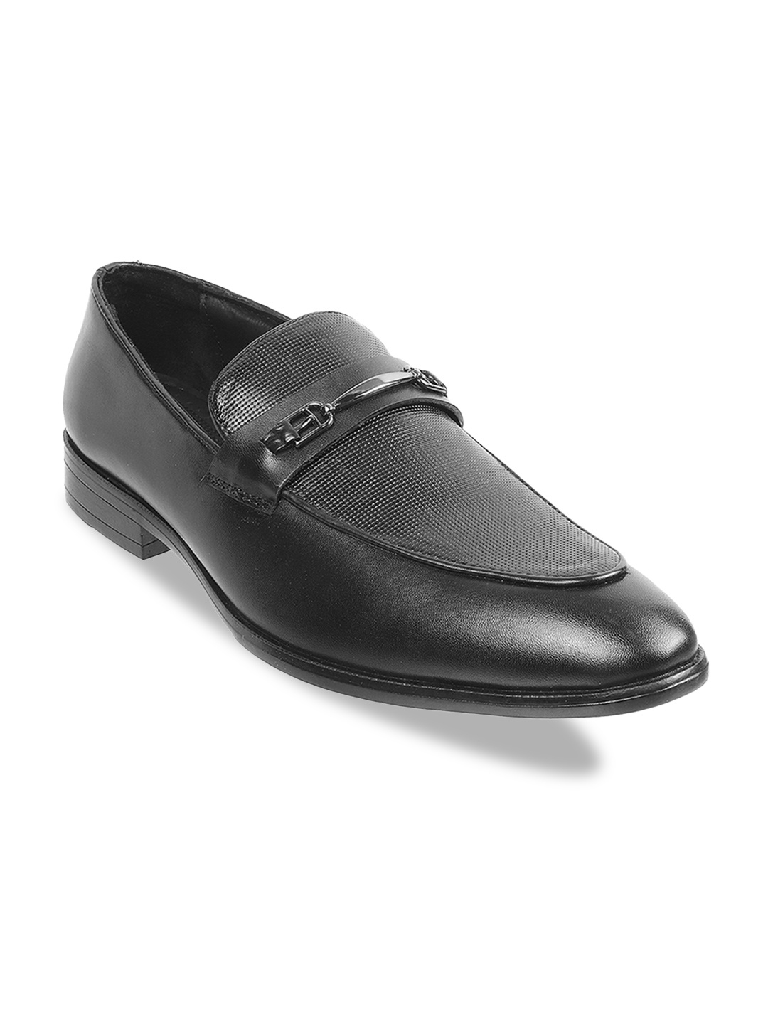 

Metro Men Brown Textured Formal Slip-on Shoes