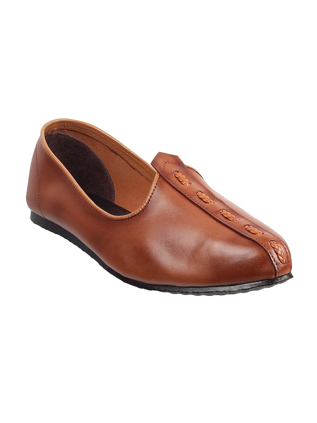 

Metro Men Brown Ethnic Leather Shoe-Style Sandals
